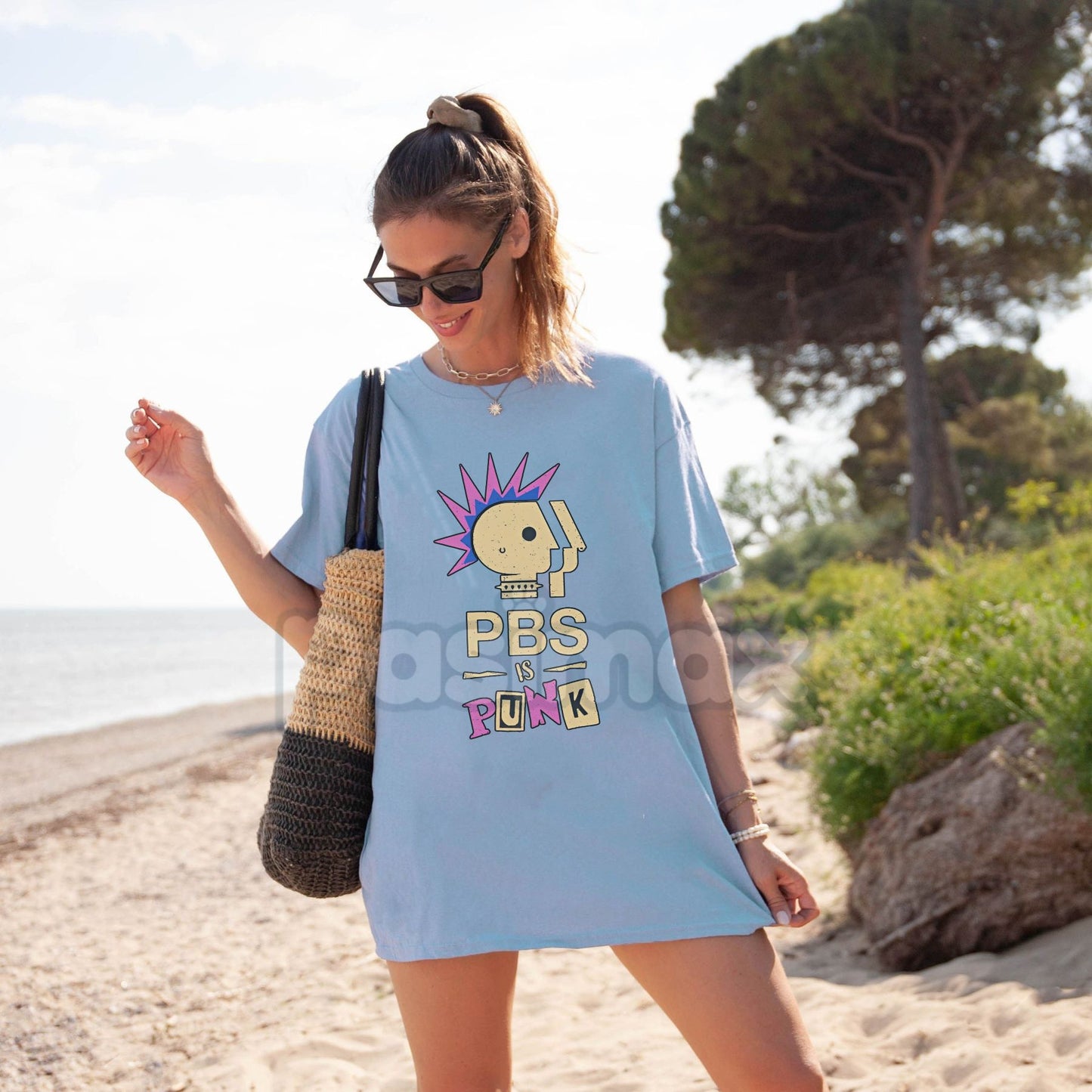 "PBS Is Punk" T-Shirt - Funny Punk Rock Parody Tee, Public Broadcasting Humor, Unisex Graphic Shirt
