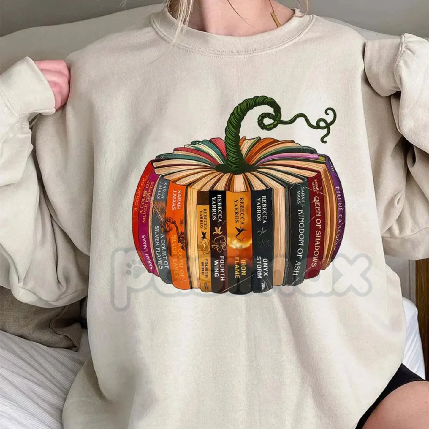 Fourth Wing Book Pumpkin Sweatshirt – Spooky Dragon Lover Reading Top