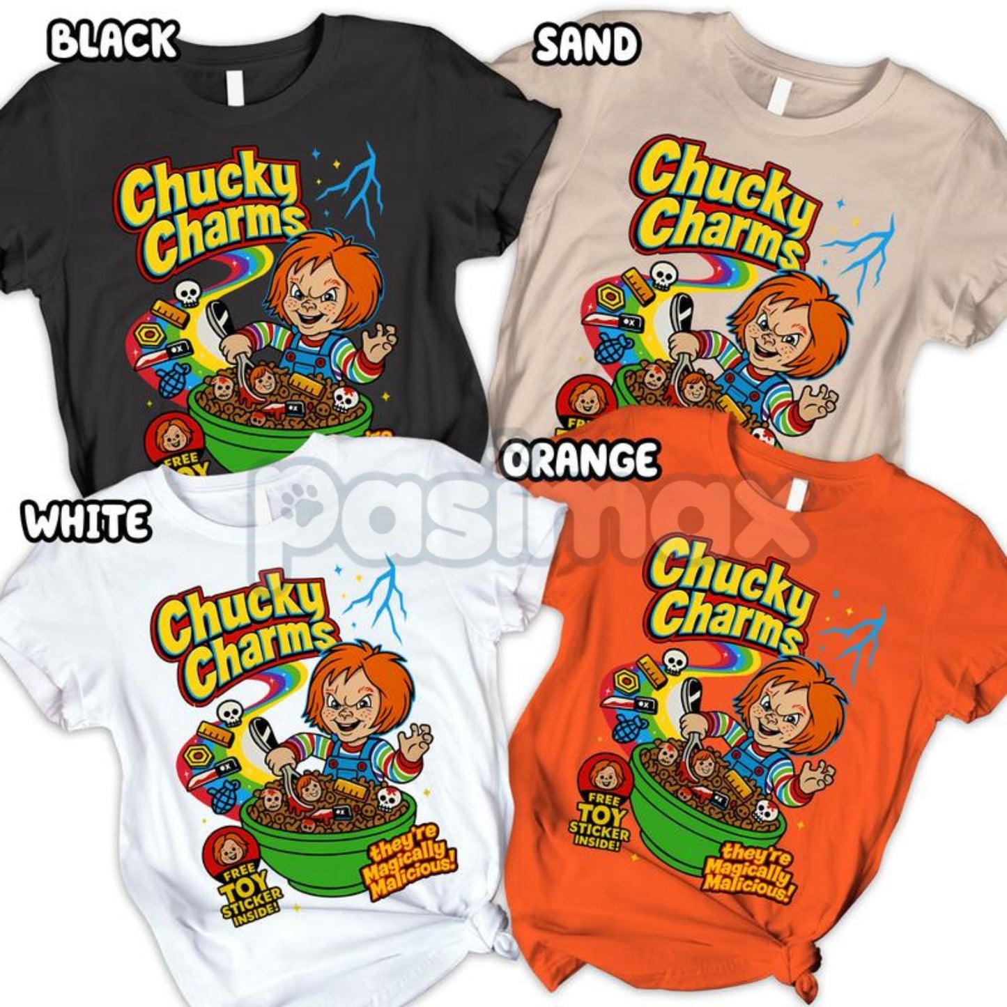 Halloween Cereal Horror Characters Graphic Shirt - Vintage Monster Cereal Tee, Spooky Pop Culture Apparel