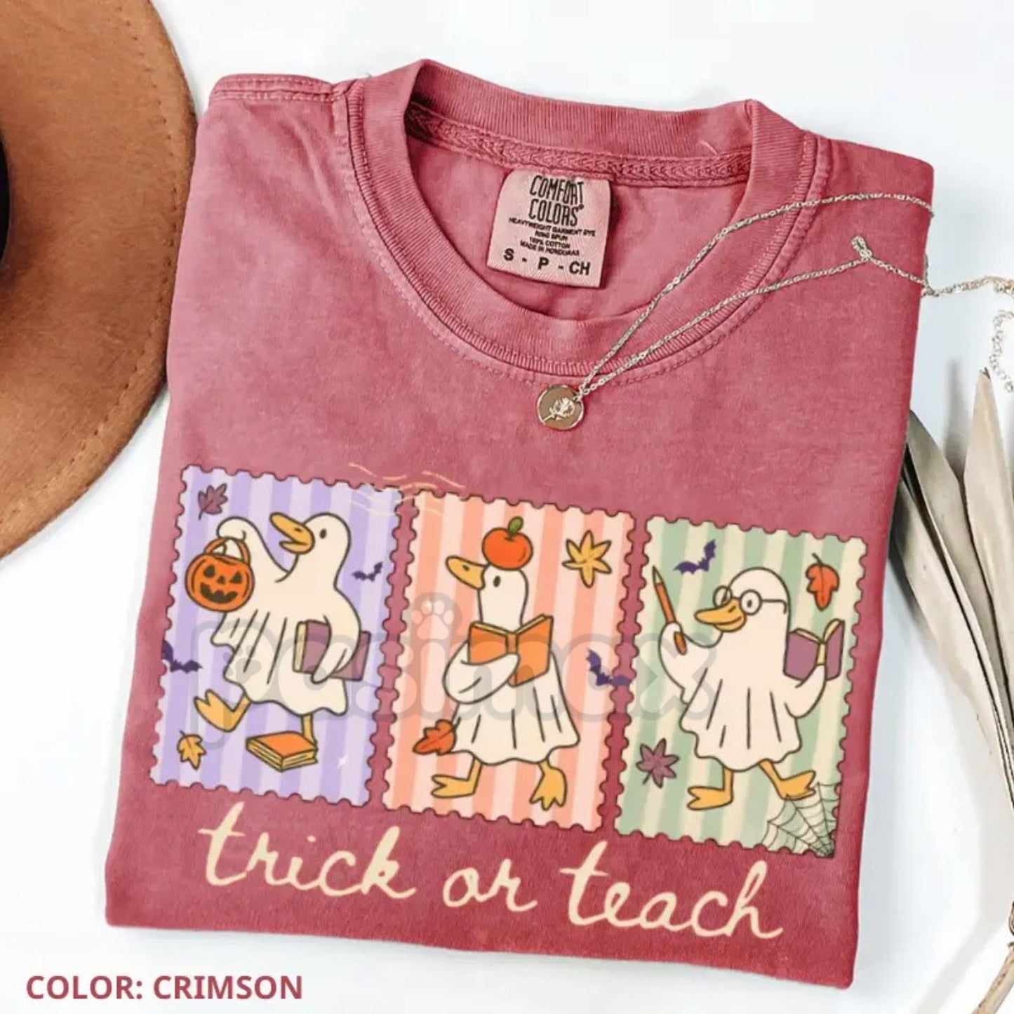 Comfort Colors® Vintage Teacher Goose Halloween Shirt – Funny Retro Spooky Season Tee, Chaotic Educator Gift