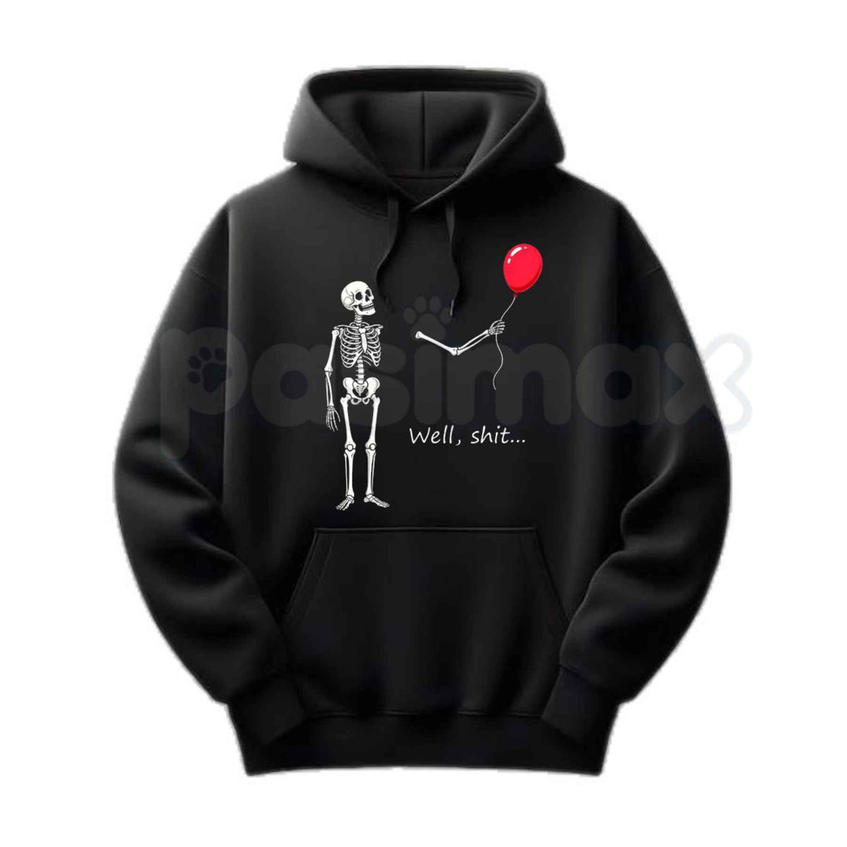 Funny Skeleton Balloon Shirt – Cute Spooky Skeleton Hoodie & Dark Humor Gift Sweatshirt