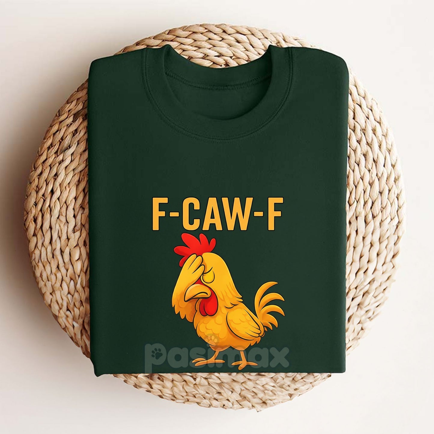 "F-Caw-F" Funny Chicken T-Shirt - Classic Rooster Graphic Tee, Casual Humorous Apparel