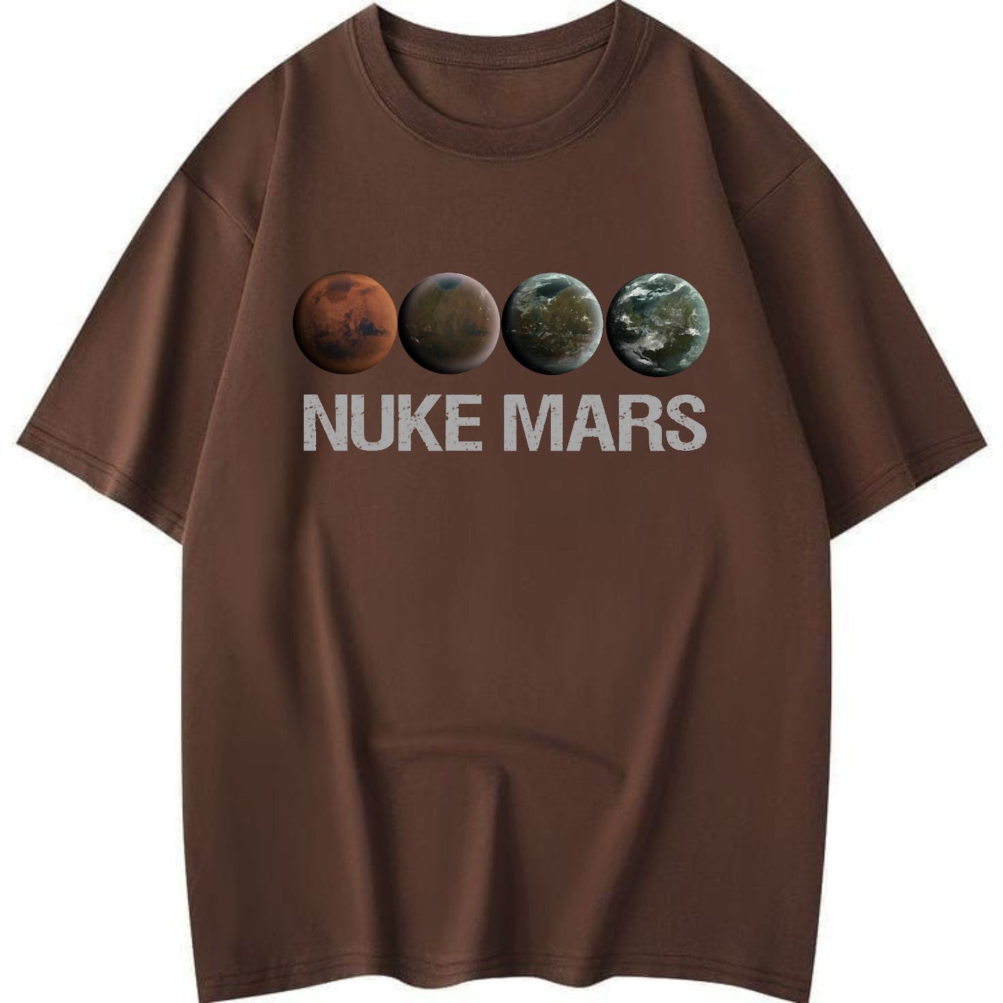 "Nuke Mars" Essential T-Shirt - SpaceX Fan Apparel, Bold Space Exploration Tee