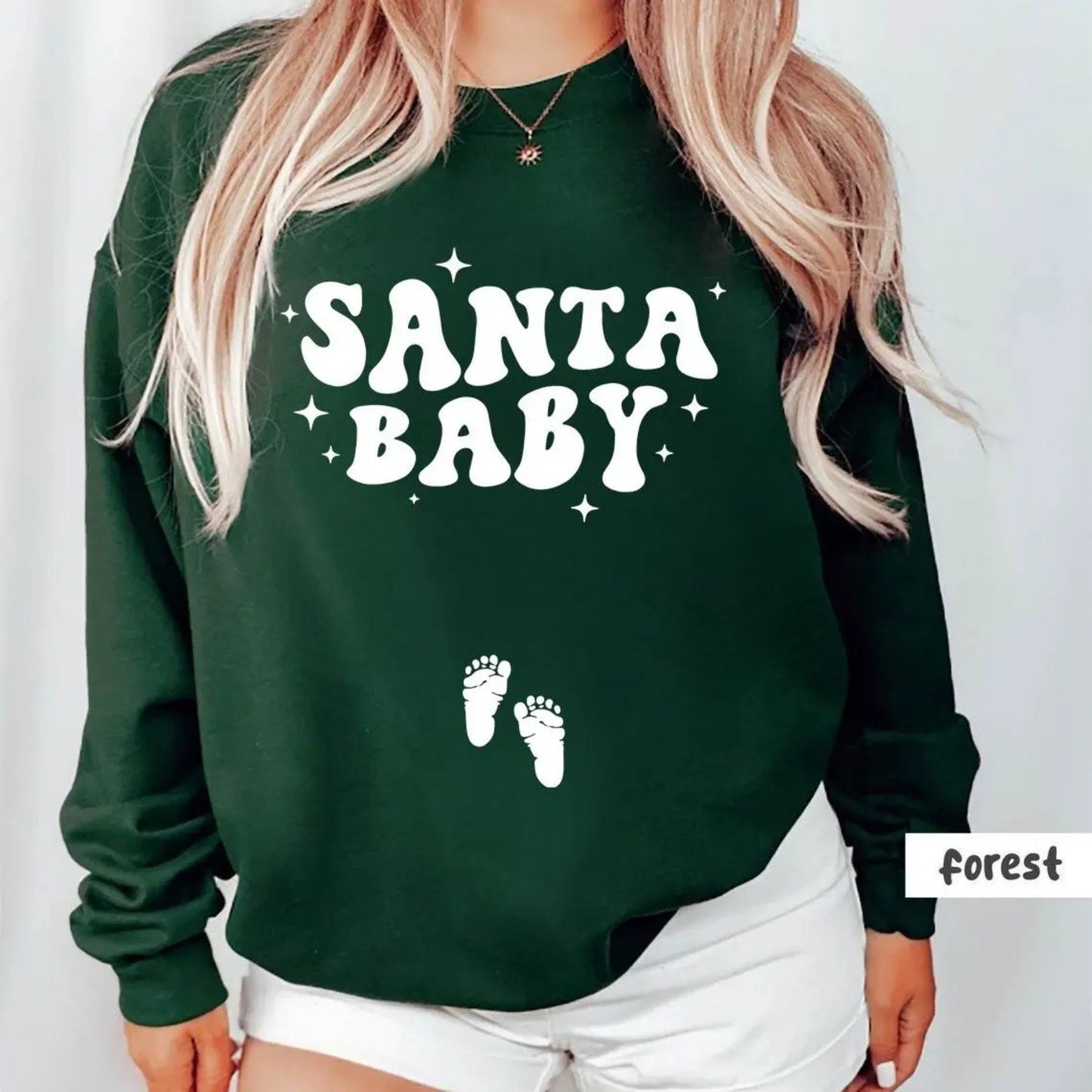 Christmas Pregnancy Announcement Sweatshirt – Santa's Little Secret Holiday Top