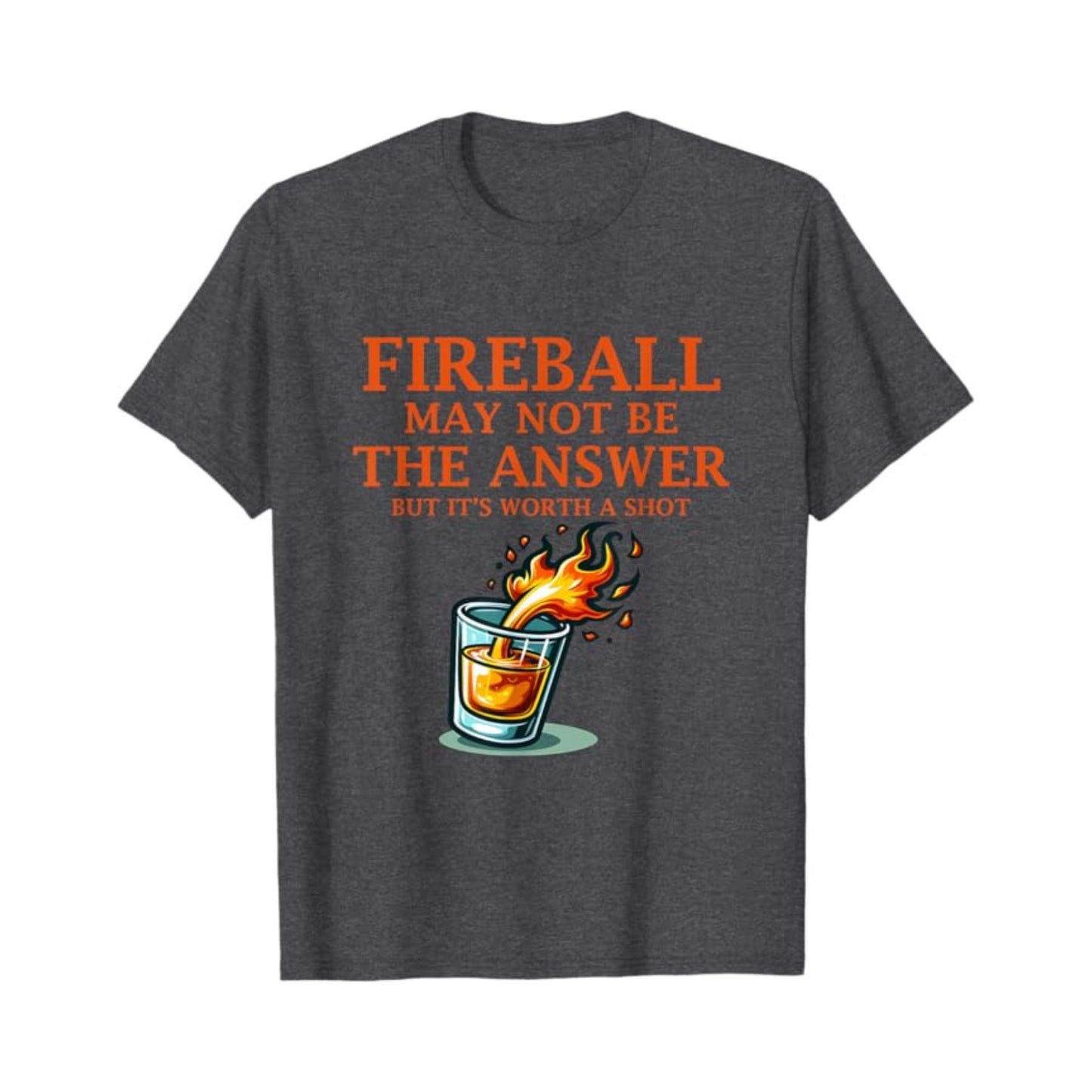 Men's "Fireball & Whiskey" Graphic Tee - Bold Casual Wear, Stylish Slim Fit