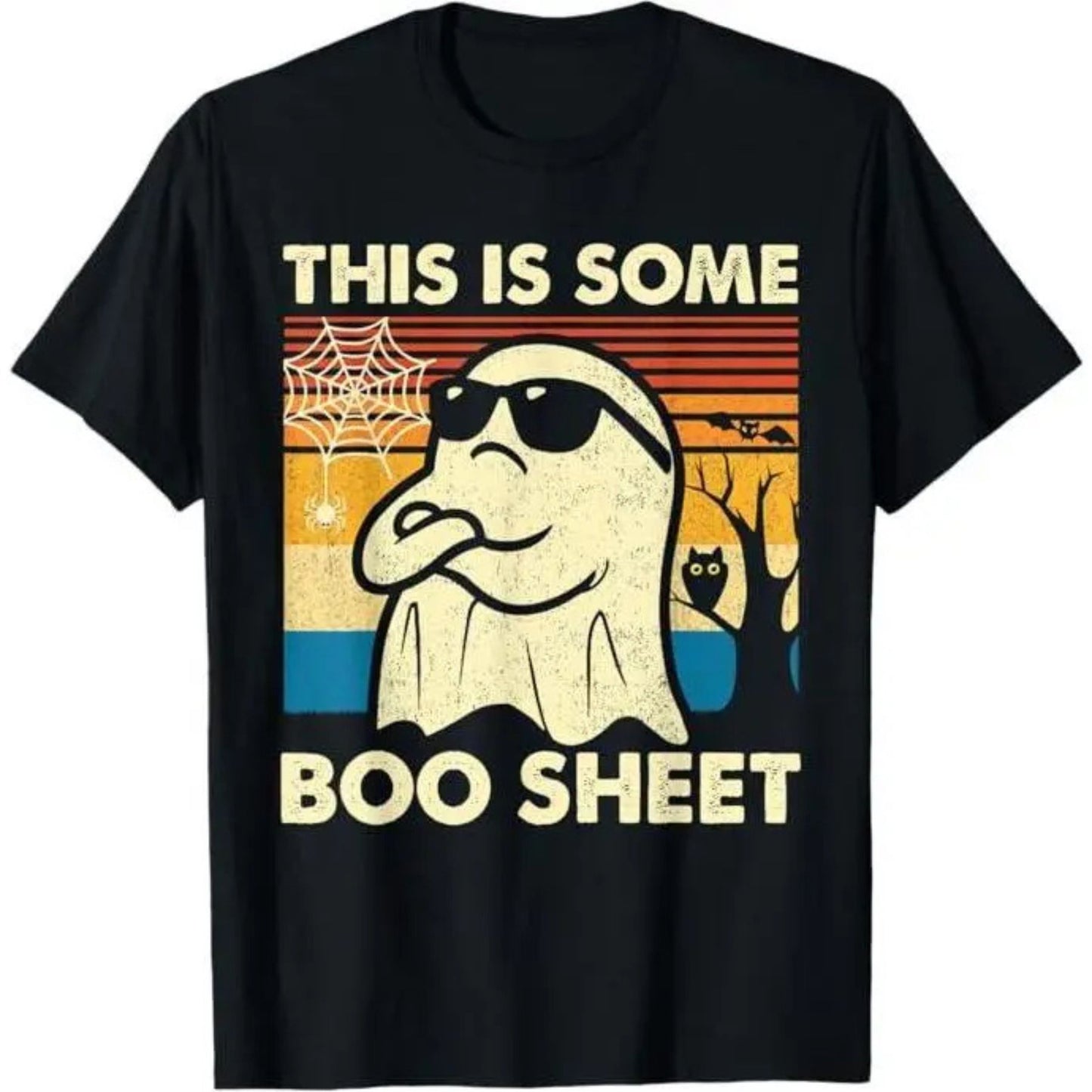 "This is Some Boo Sheet" Ghost T-Shirt - Funny Retro Halloween Apparel for Men & Women