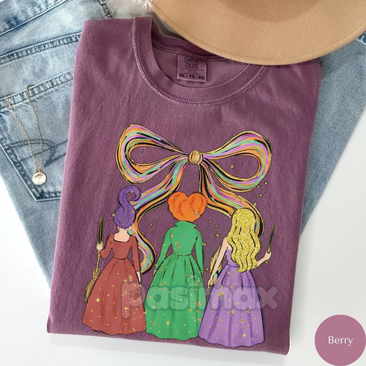 Witchy Halloween Shirt – Sanderson Sister T-shirt, Coquette Bow, Salem Witches Vibes, Retro Fall Outfit for Women