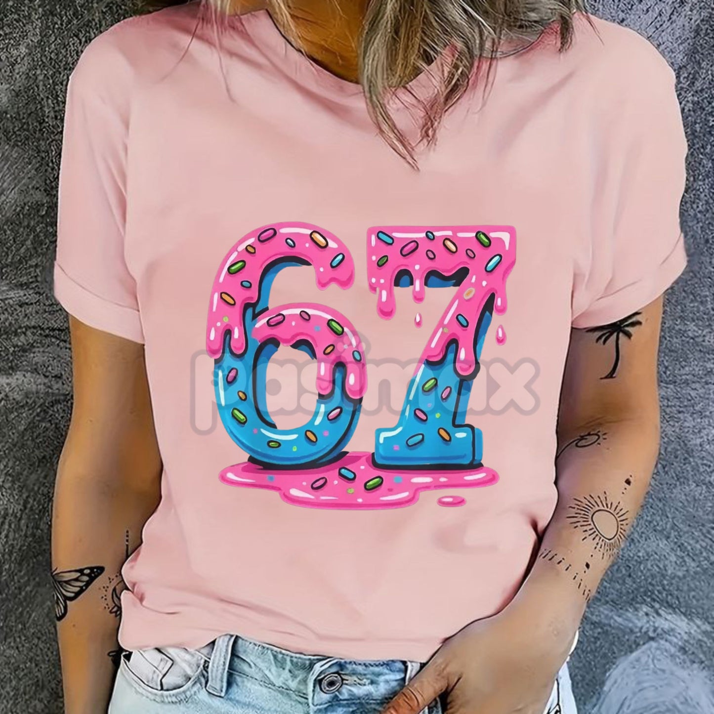 "Six Seven" Meme Ice Cream Drip T-Shirt - Funny Internet Culture Graphic Tee, Gambling/Sports Slogan Apparel, Unisex Trendy Drippy Art Shirt