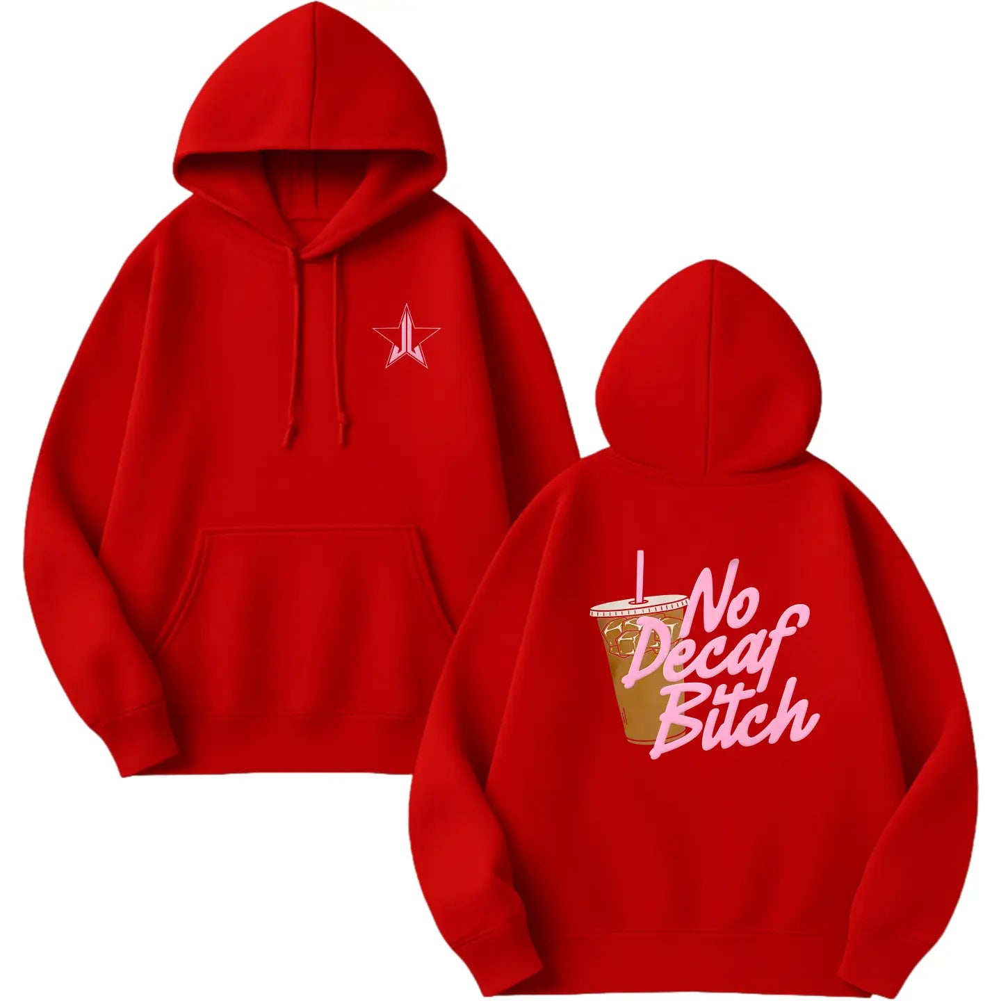 No Decaf Brown Pullover Hoodie – Coffee Lover Caffeine Statement, Unisex Essential