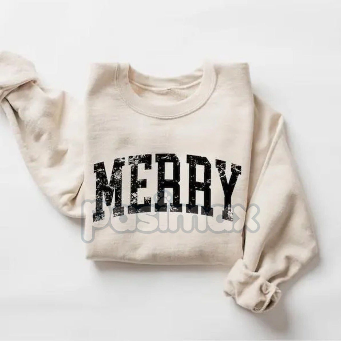 Merry Sweatshirt – Simple Holiday Crewneck Sweater