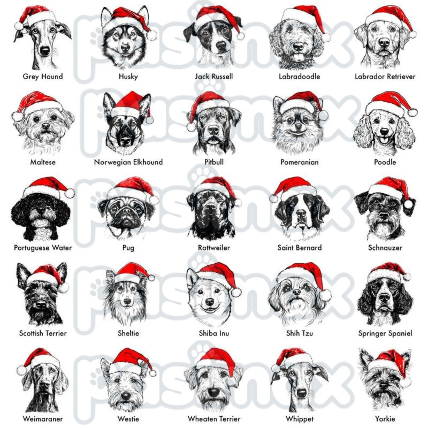 Ash Grey "Santa Paws" Dog Christmas Crewneck – Cozy Pet Lover Holiday Sweatshirt