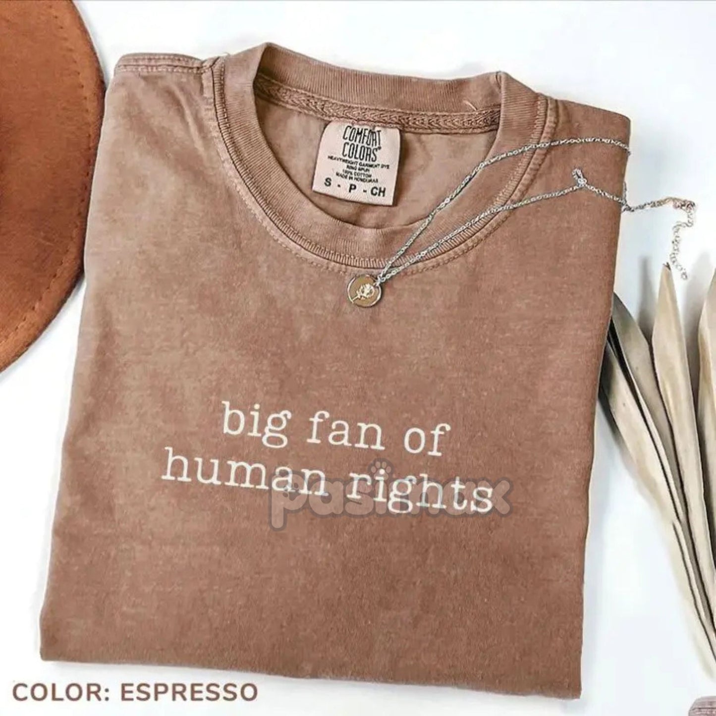 Comfort Colors® 'Big Fan of Human Rights' T-Shirt – Ironic Equality Statement Tee, Minimalist Social Justice Shirt, Essential Beliefs Top
