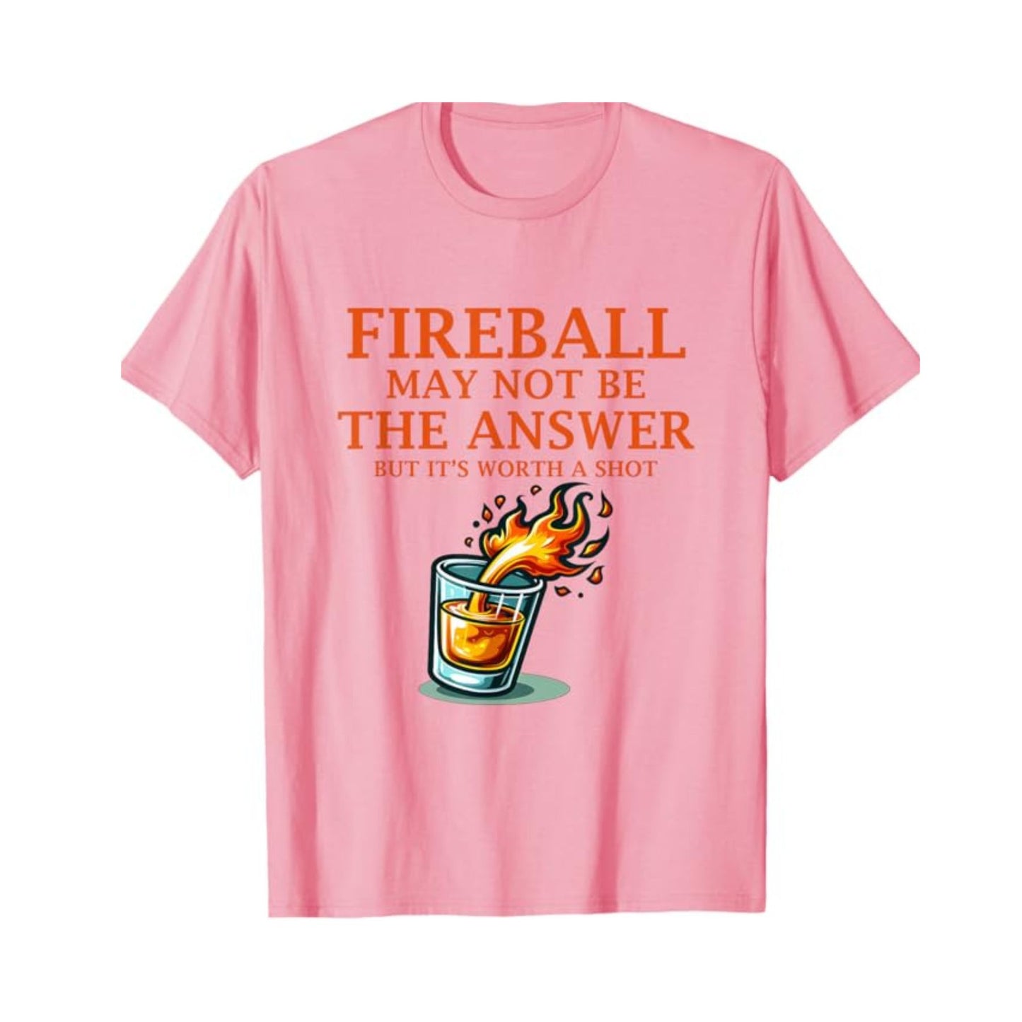 Men's "Fireball & Whiskey" Graphic Tee - Bold Casual Wear, Stylish Slim Fit