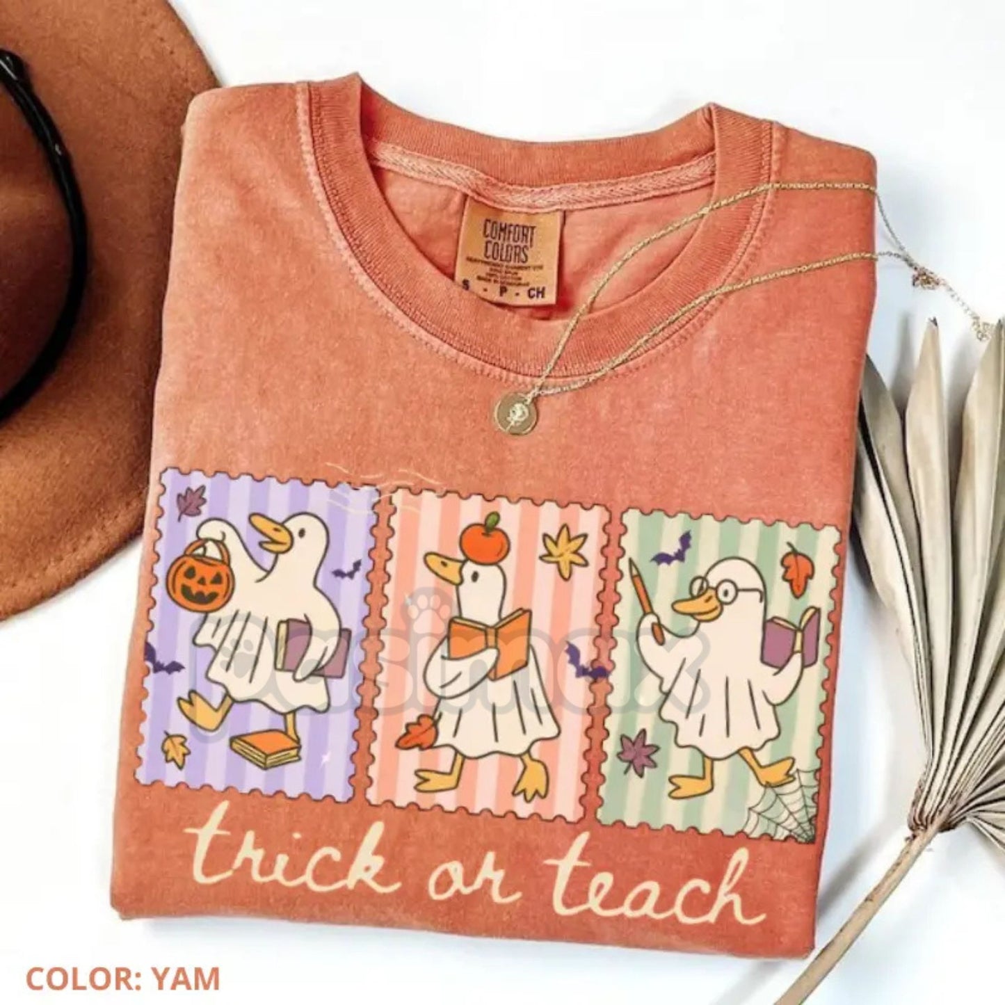 Comfort Colors® Vintage Teacher Goose Halloween Shirt – Funny Retro Spooky Season Tee, Chaotic Educator Gift