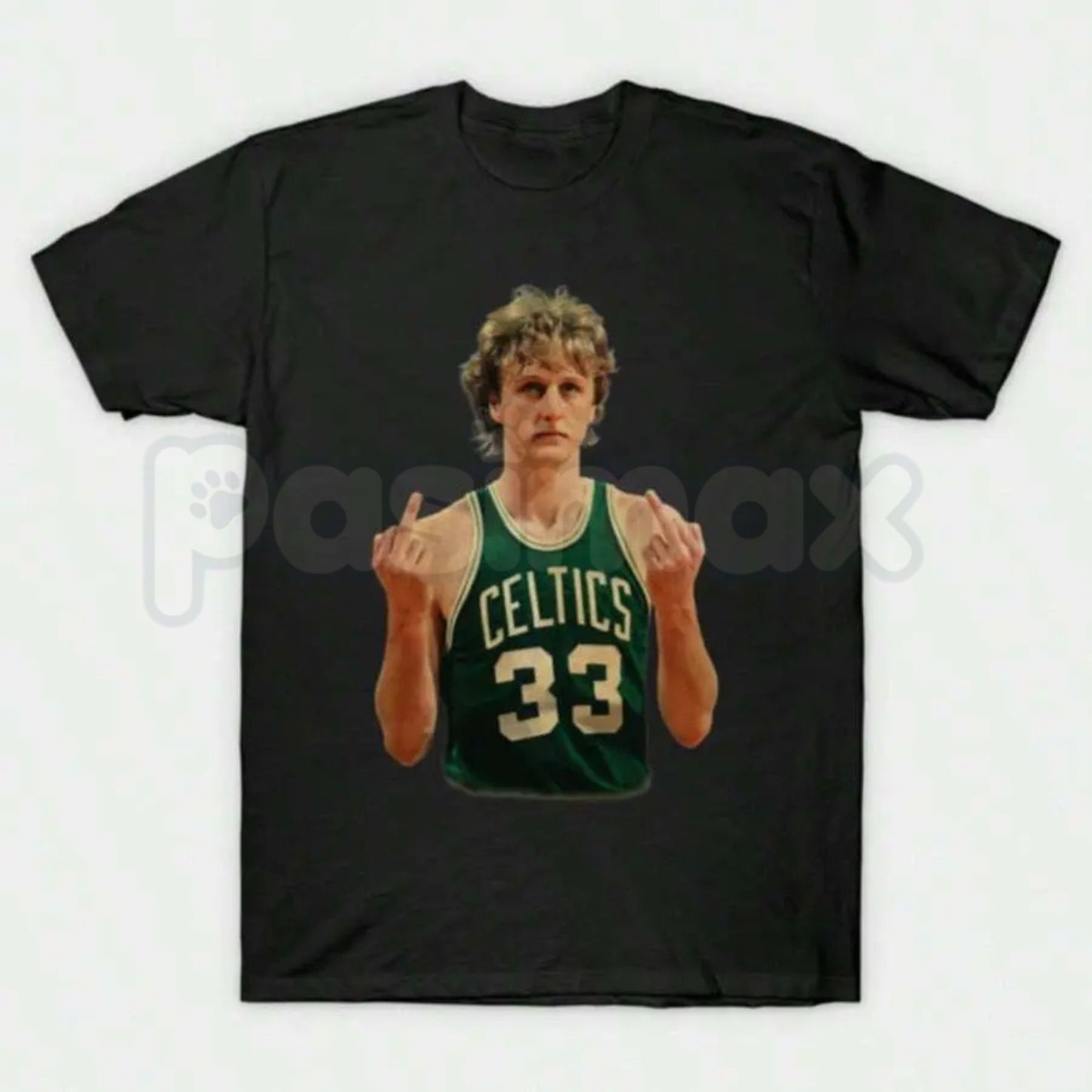 Larry Bird Retro 90s Graphic T-Shirt – Vintage Boston Basketball Men's Tee, Premium 100% Cotton Hardwood Legend Top, Soft Lived-In Heavyweight Sportswear Heritage Shirt, Made in USA