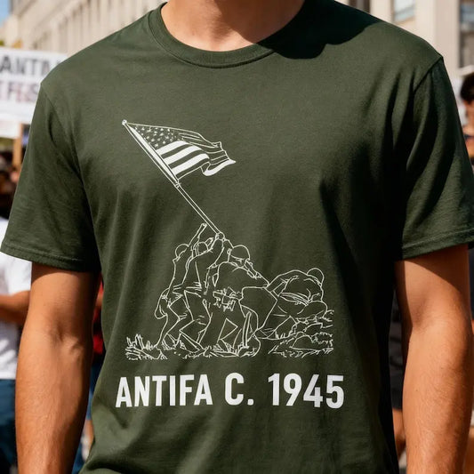 Antifa C. 1945 T-Shirt - Patriotic Anti-Fascist Liberty Tee, Protest Resist Graphic Shirt, Unisex Historical Statement Apparel-Pasimax