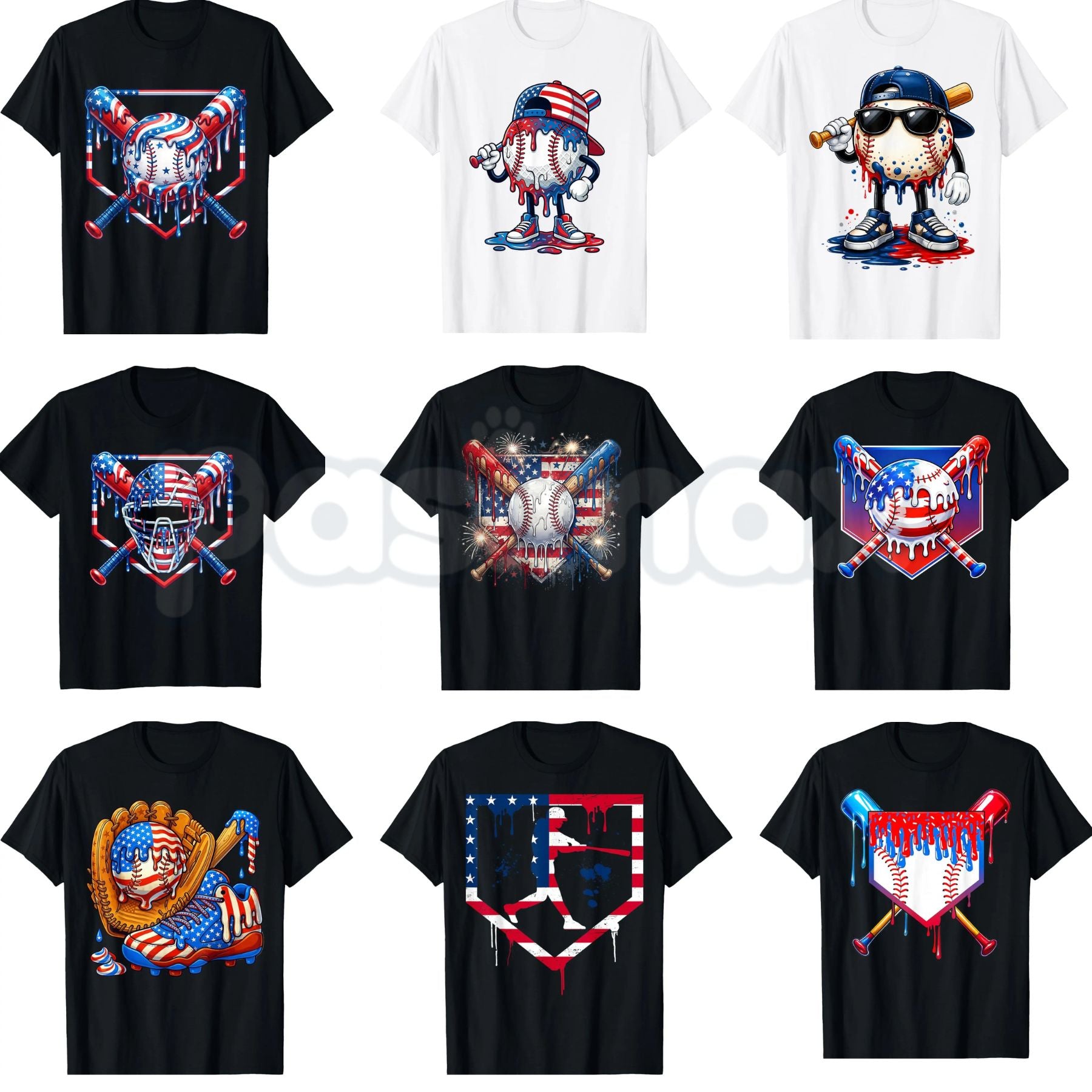 Baseball Drip Patriotic Ice Cream US Flag Shirt | 4th of July 