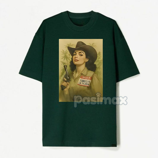 Camelia la Tejana T-Shirt - Iconic Folk Legend Apparel, Contrabando y Traición Merch-Pasimax