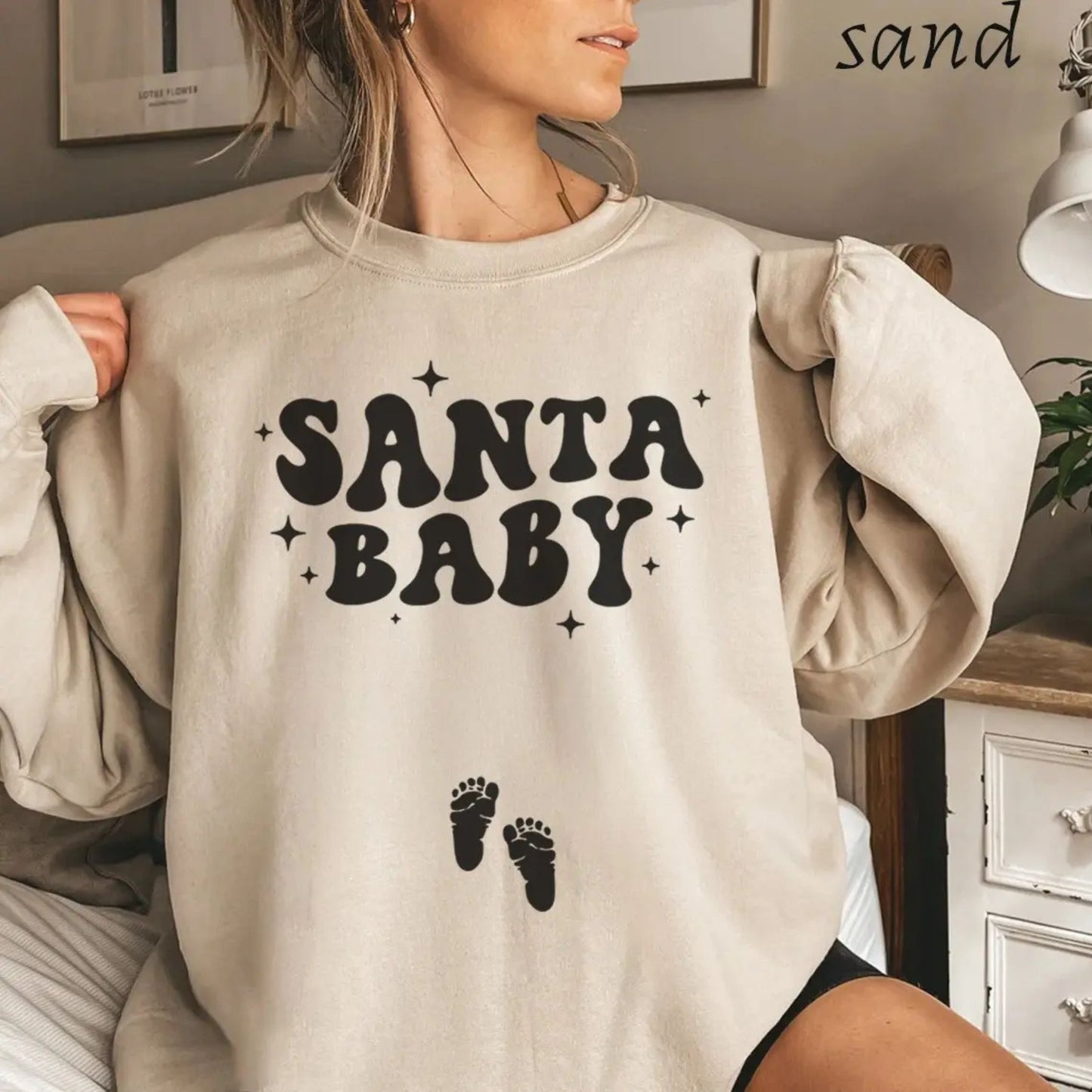 Christmas Pregnancy Announcement Sweatshirt – Santa's Little Secret Holiday Top-Pasimax