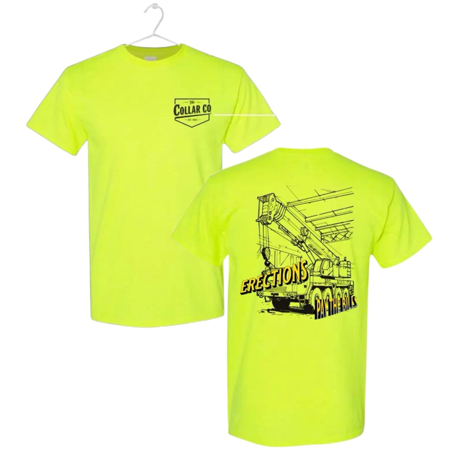Crane Operator T-Shirt - "Pays the Bills" Blue Collar Work Tee, Men's Apparel Top-Pasimax