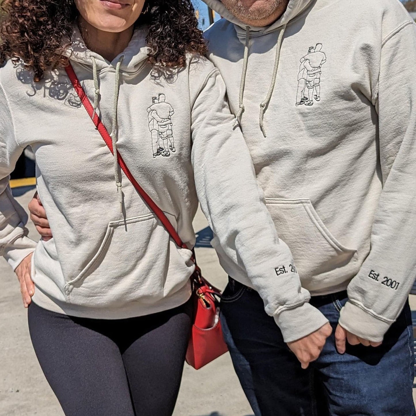 Custom Embroidered Childhood Friend Sweatshirt Hoodie with Name on Sleeve - Perfect Gift for Besties