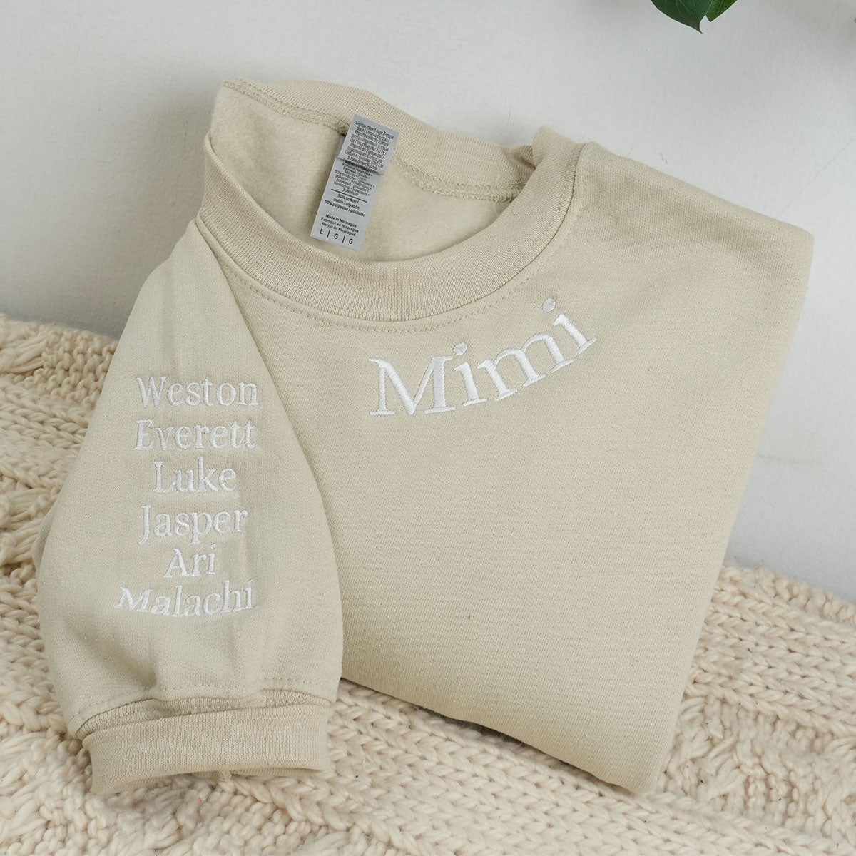 Custom Embroidered Mimi Sweatshirts & Hoodies Neckline - Personalized Gift for Grandmother