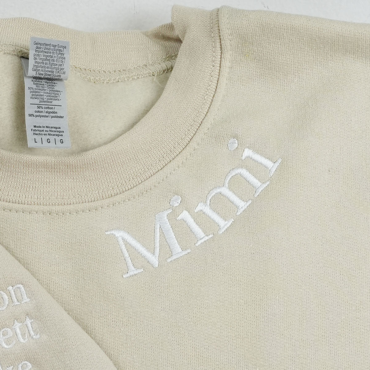 Custom Embroidered Mimi Sweatshirts & Hoodies Neckline - Personalized Gift for Grandmother