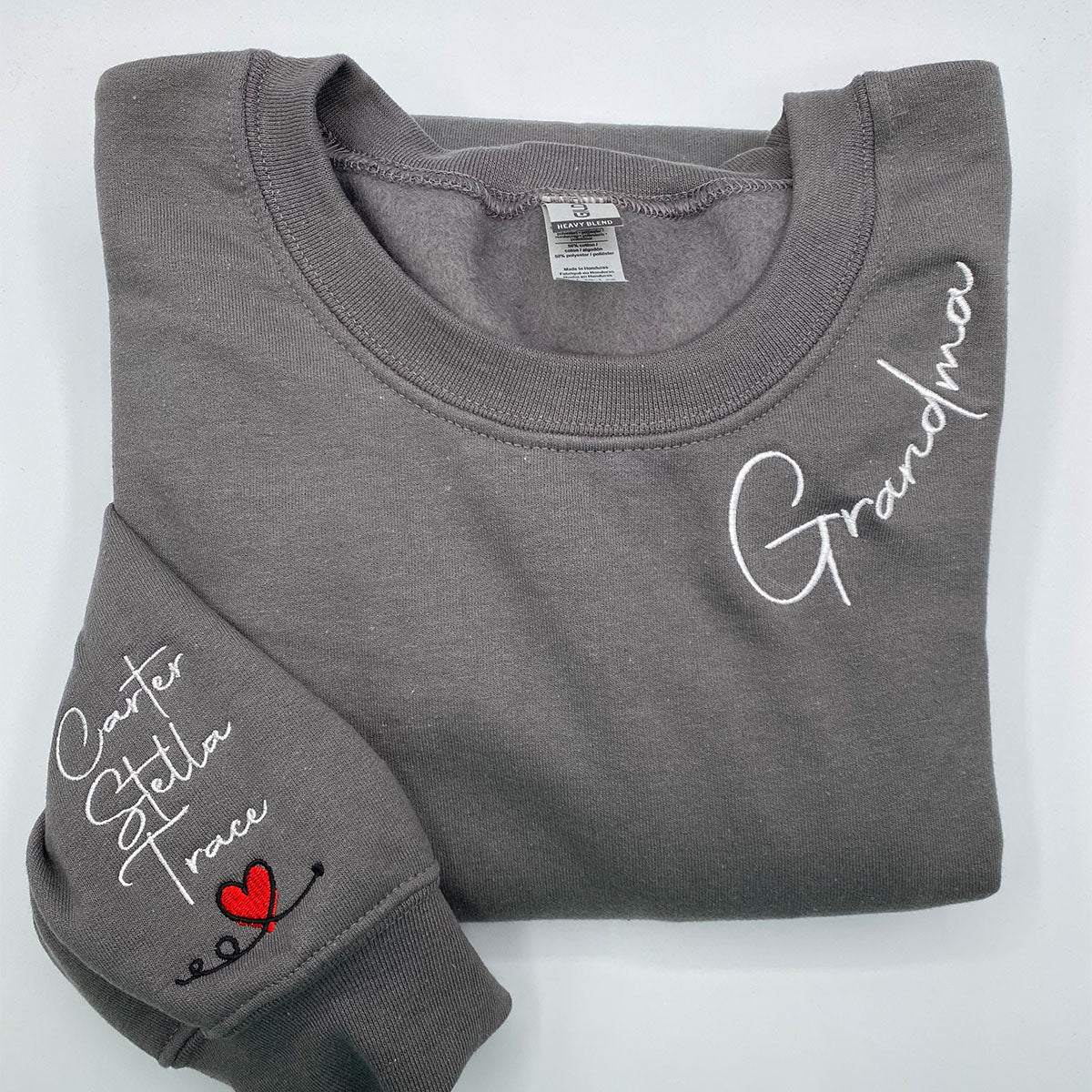 Custom Embroidered Grandma Sweatshirts Hoodies Personalized Crewne Pasimax