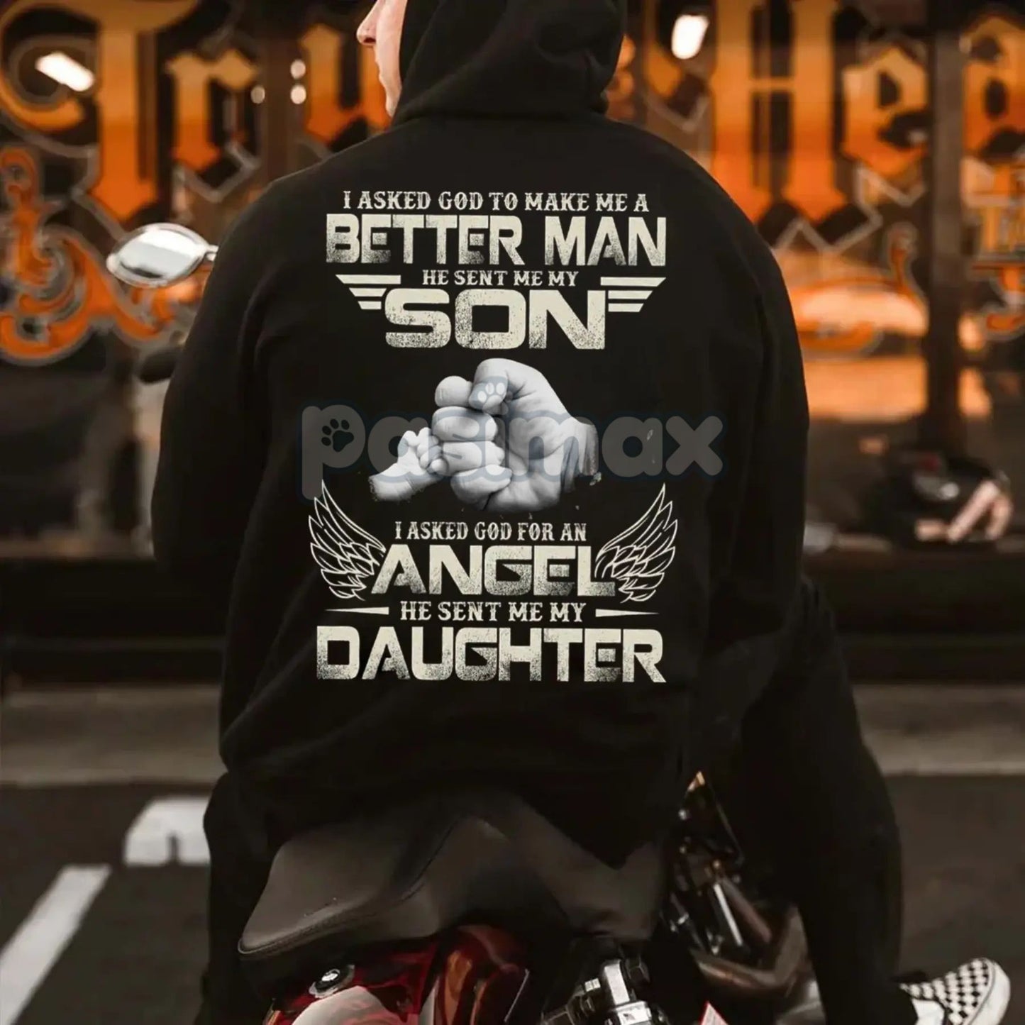 Dad Hoodie – "God Made Me a Better Man with My Son" Pullover, Christian Fatherhood Gift-Pasimax