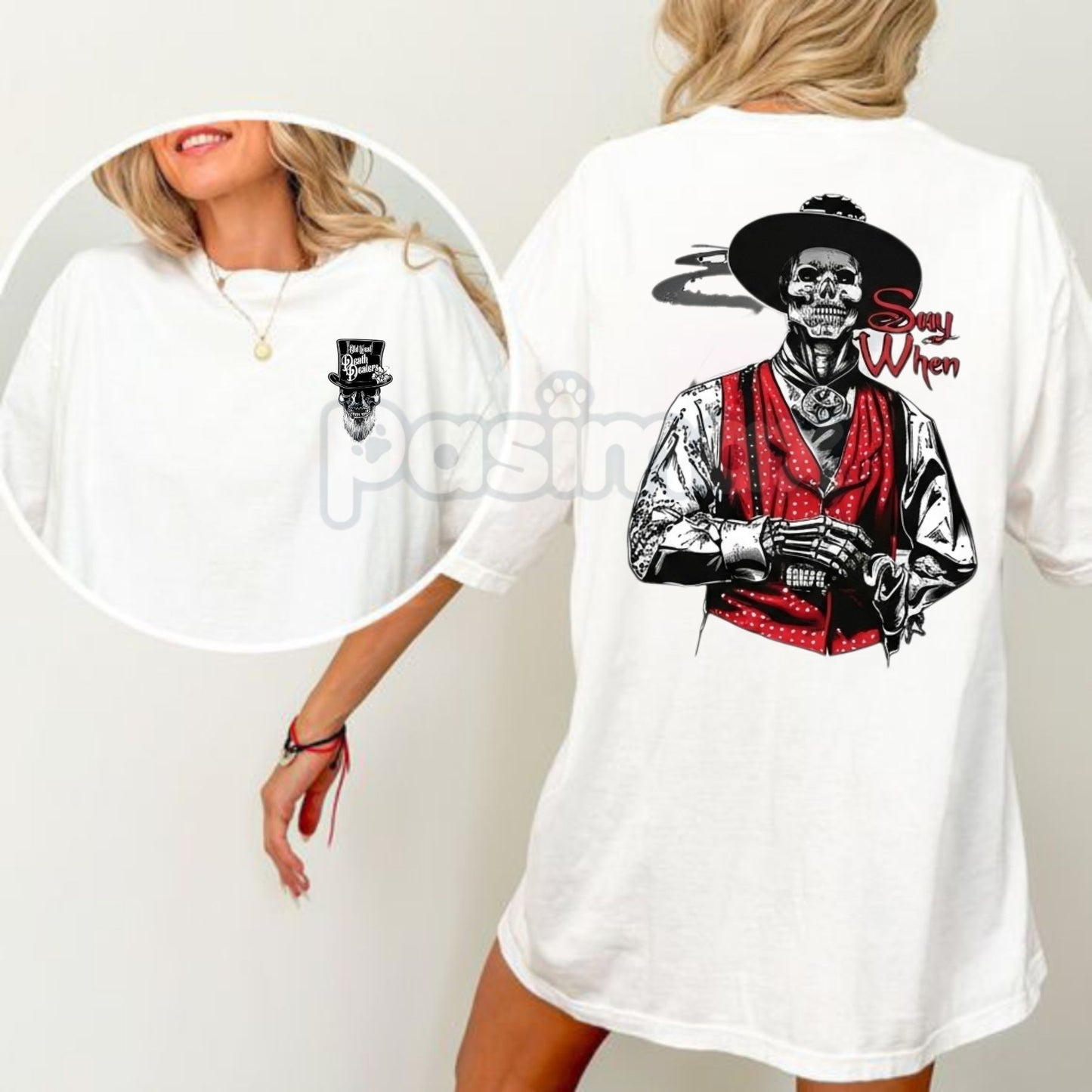 Doc Holliday "Say When" Zombie T-Shirt - Old West Death Dealers Collection, Tombstone Ghost Town Cowboy Shirt-Pasimax