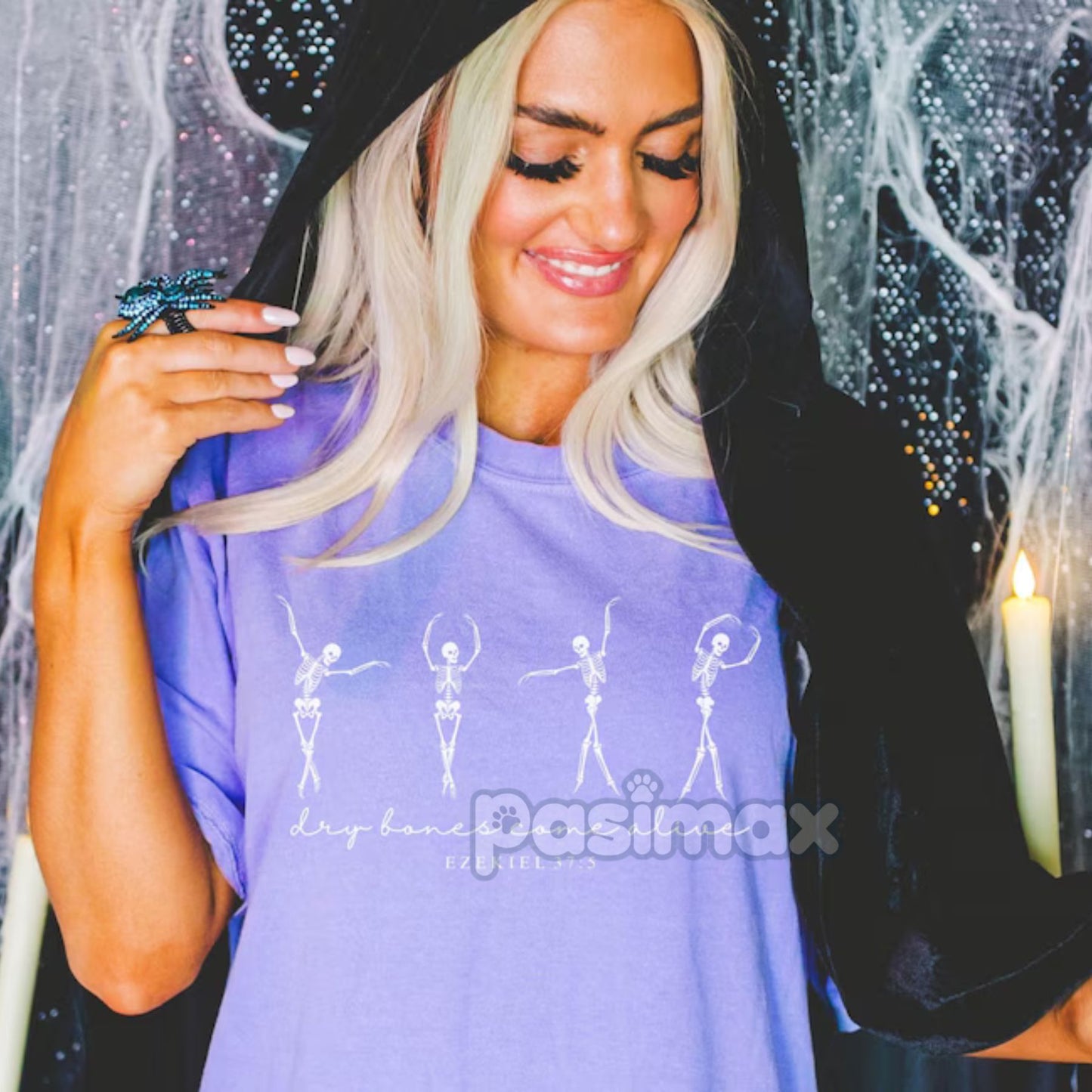'Dry Bones Come Alive' Christian Halloween Shirt – Dancing Skeleton Fall Jesus Tee, Bible Verse Shirt, New Life in Christ Faith Apparel-Pasimax