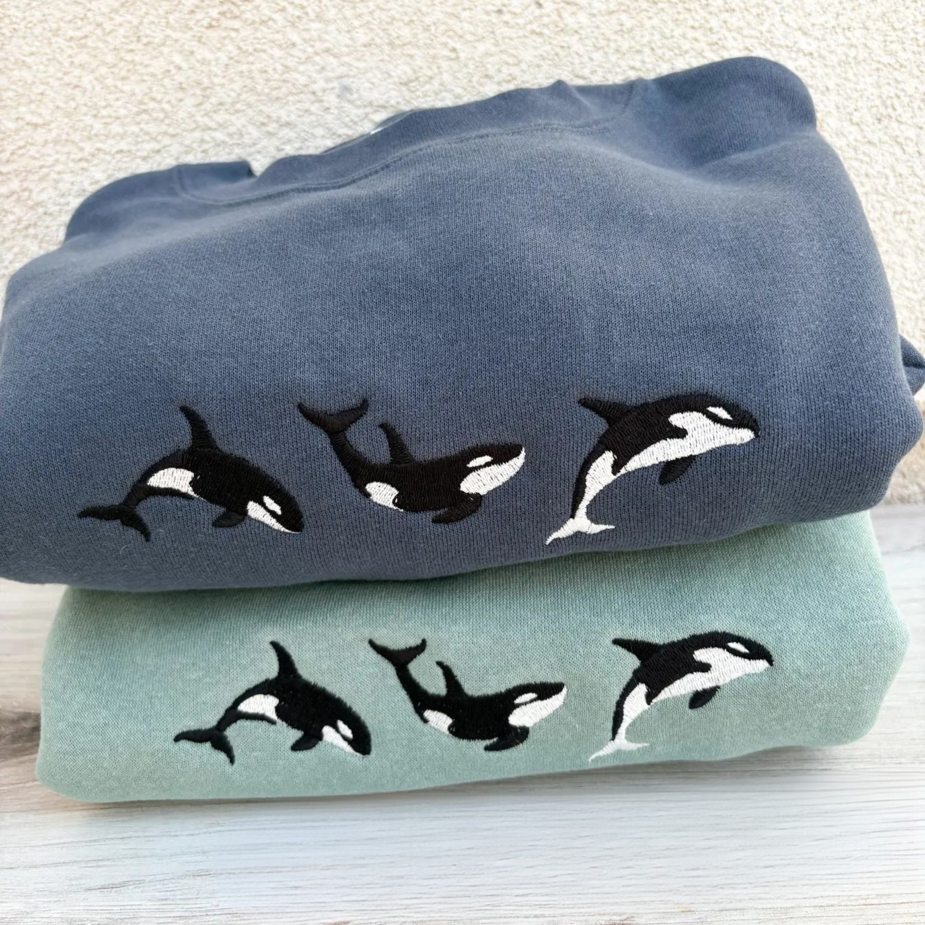 Embroidered Orca Sweatshirt – Ocean Lover's Crewneck, Killer Whale Apparel-Pasimax