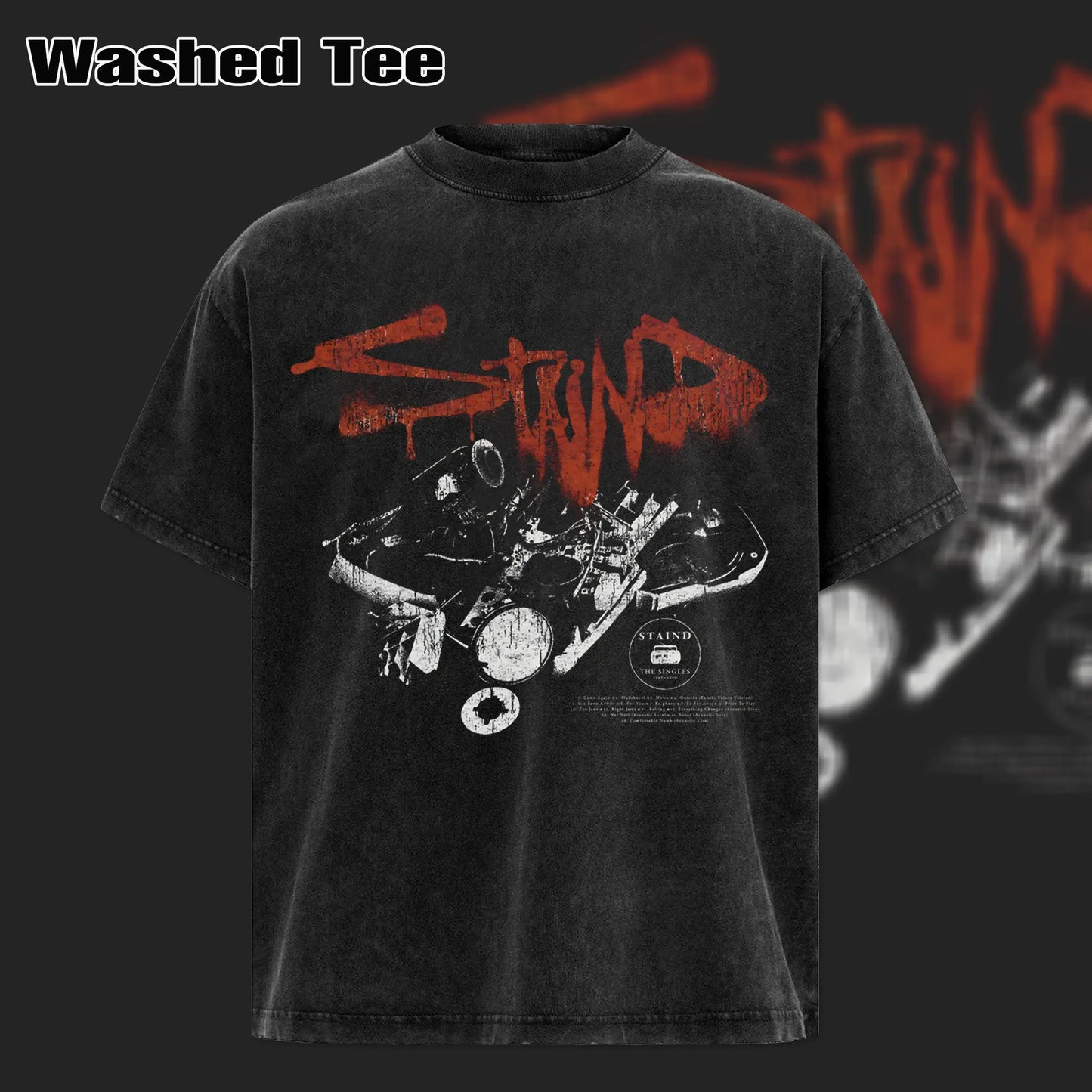 Retro Staind Break The Cycle Band T-Shirt – Nu-Metal Rock Graphic Tee, Vintage Washed Heavy Alternative Cotton Tour Top, Grunge Music Merch