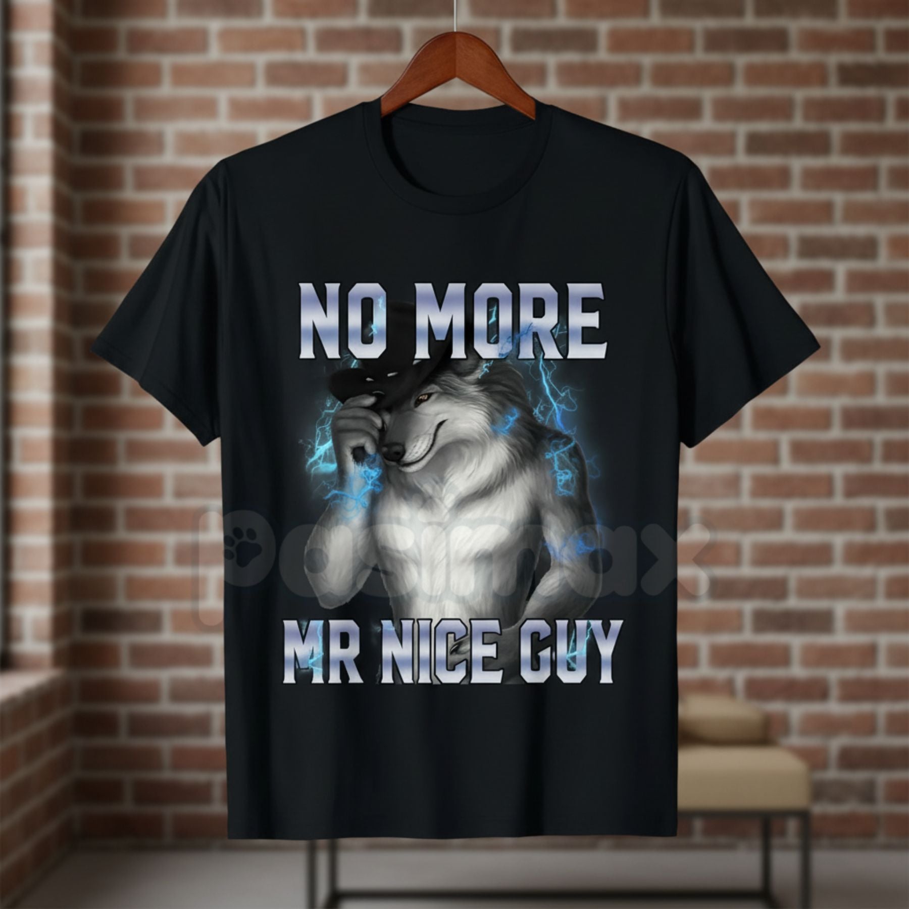 Funny Alpha Wolf Meme Ironic Humor Tee – Pasimax