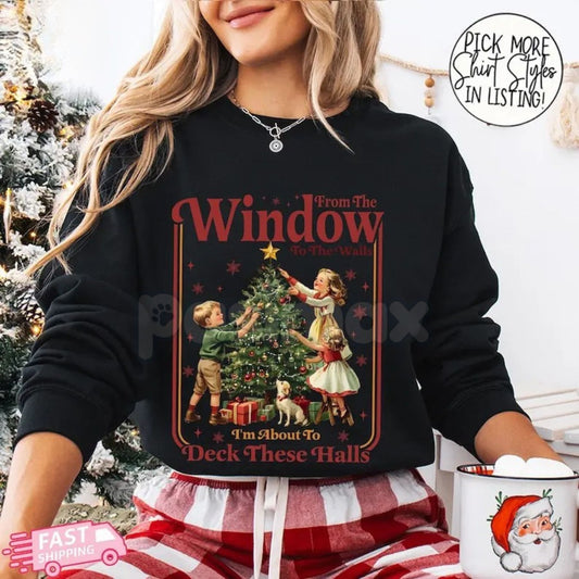Funny "Deck These Halls" Christmas Sweatshirt – Innuendo Holiday Humor Crewneck-Pasimax