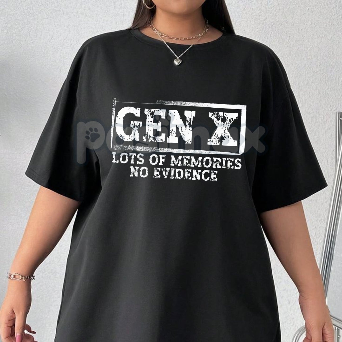 Funny Gen X "Lots Of Memories No Evidence" T-Shirt - Sarcastic 90s Slogan Tee, Unisex Retro Humor Apparel, Generation X Gift-Pasimax