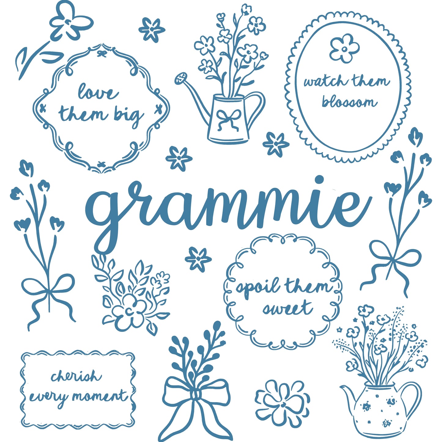 Comfort Colors® Custom Floral Grandma T-Shirt – Personalized Floral Mama Shirt, Aesthetic Wildflower Grandmother Gift, Trendy Spring Garden Tee