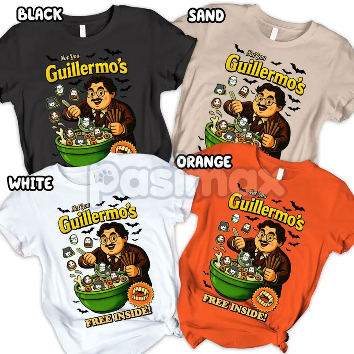 Halloween Cereal Horror Characters Graphic Shirt - Vintage Monster Cereal Tee, Spooky Pop Culture Apparel-Pasimax