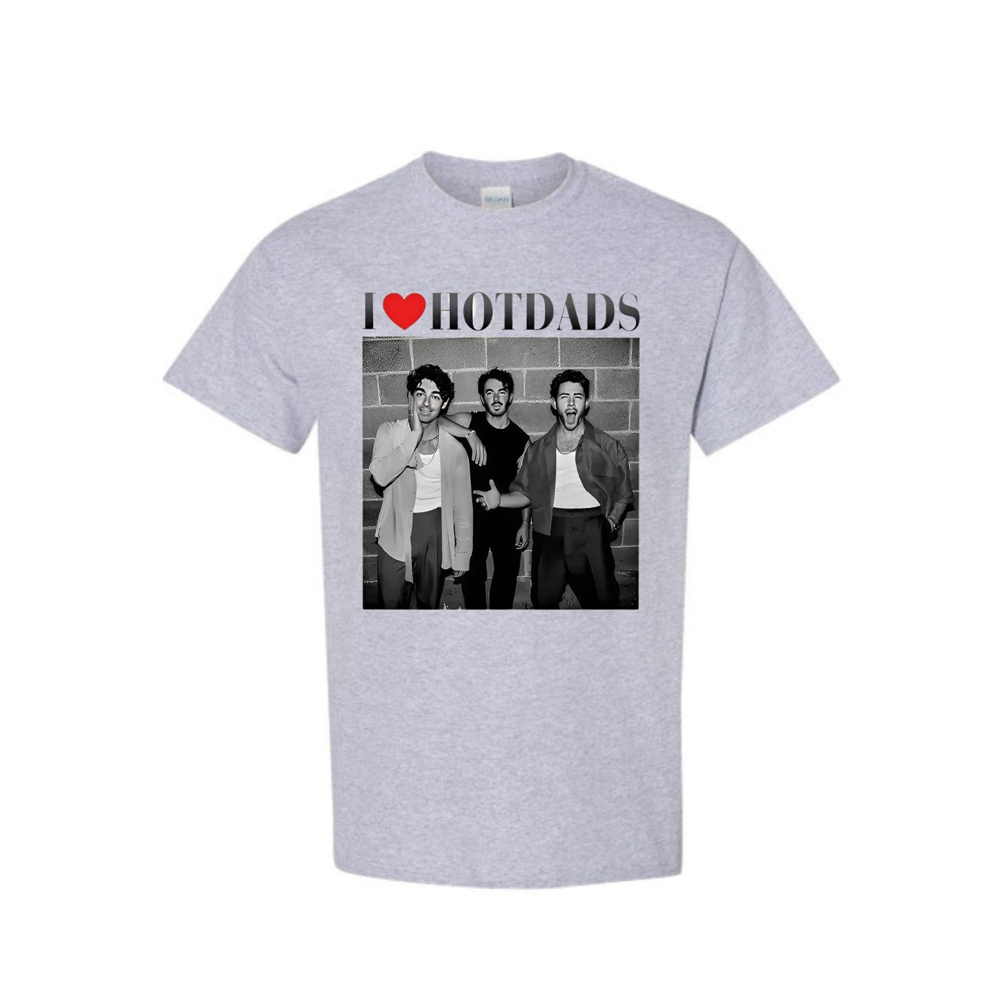 "I Love Hot Dads" Funny Jonas Siblings Tour Tee - Vintage Graphic Shirt, Concert Fan Gift-Pasimax