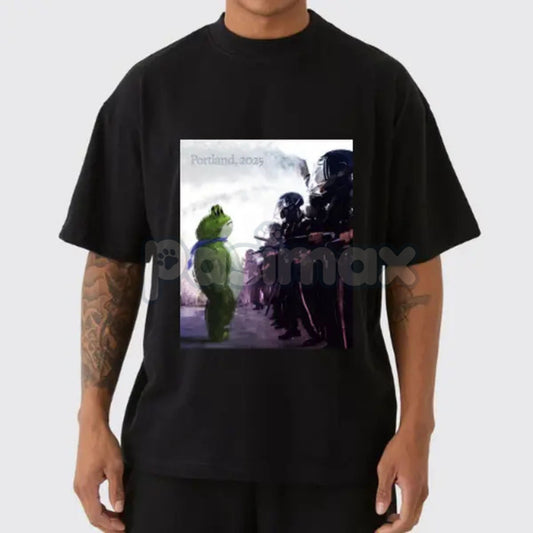 "I Stand With Frog" Portland Protest T-Shirt - Artistic Activist Graphic Tee, Unisex Frog Resist Apparel-Pasimax