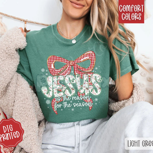 'Jesus Is The Reason For The Season' Comfort Colors® Tee – Modern Christian Christmas Shirt, Religious Women's Gift-Pasimax