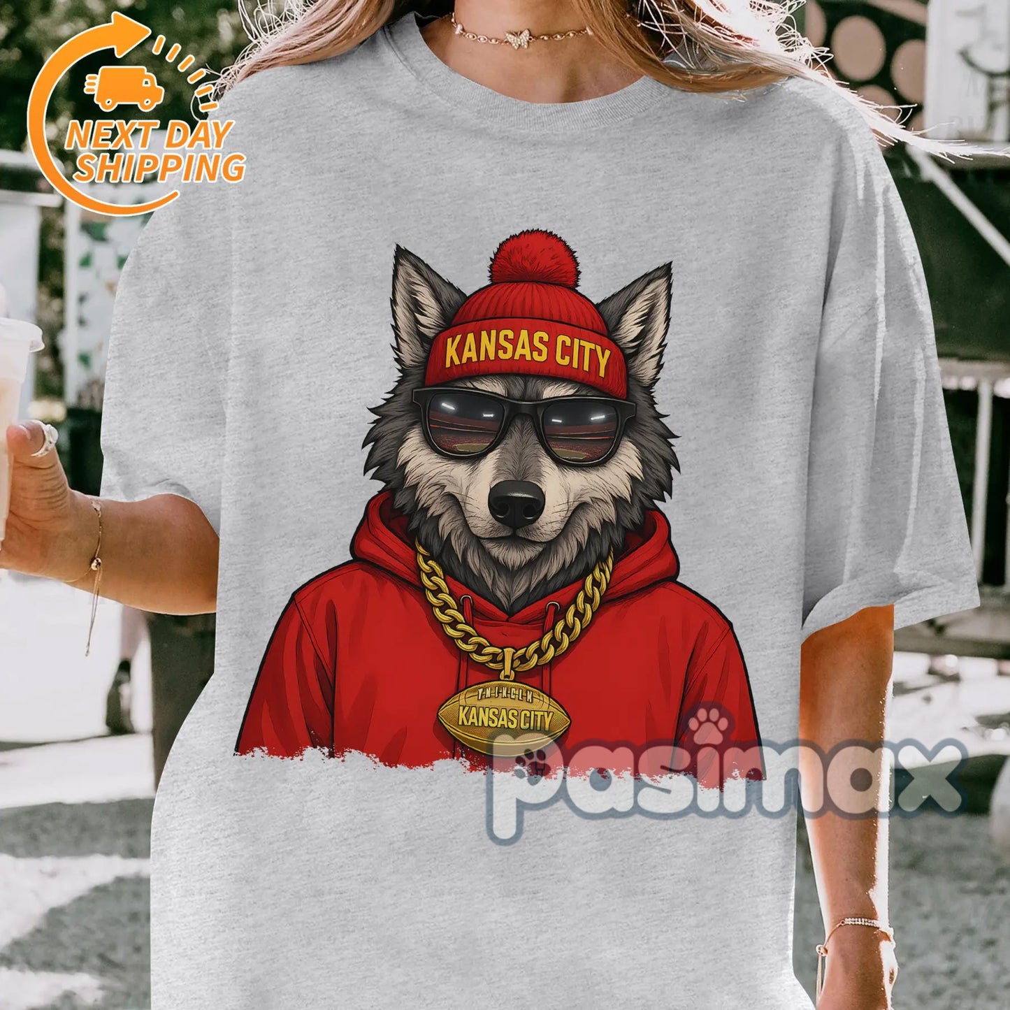 Kansas City Wolf T-Shirt - Urban Animal Graphic Tee, Local City Apparel-Pasimax