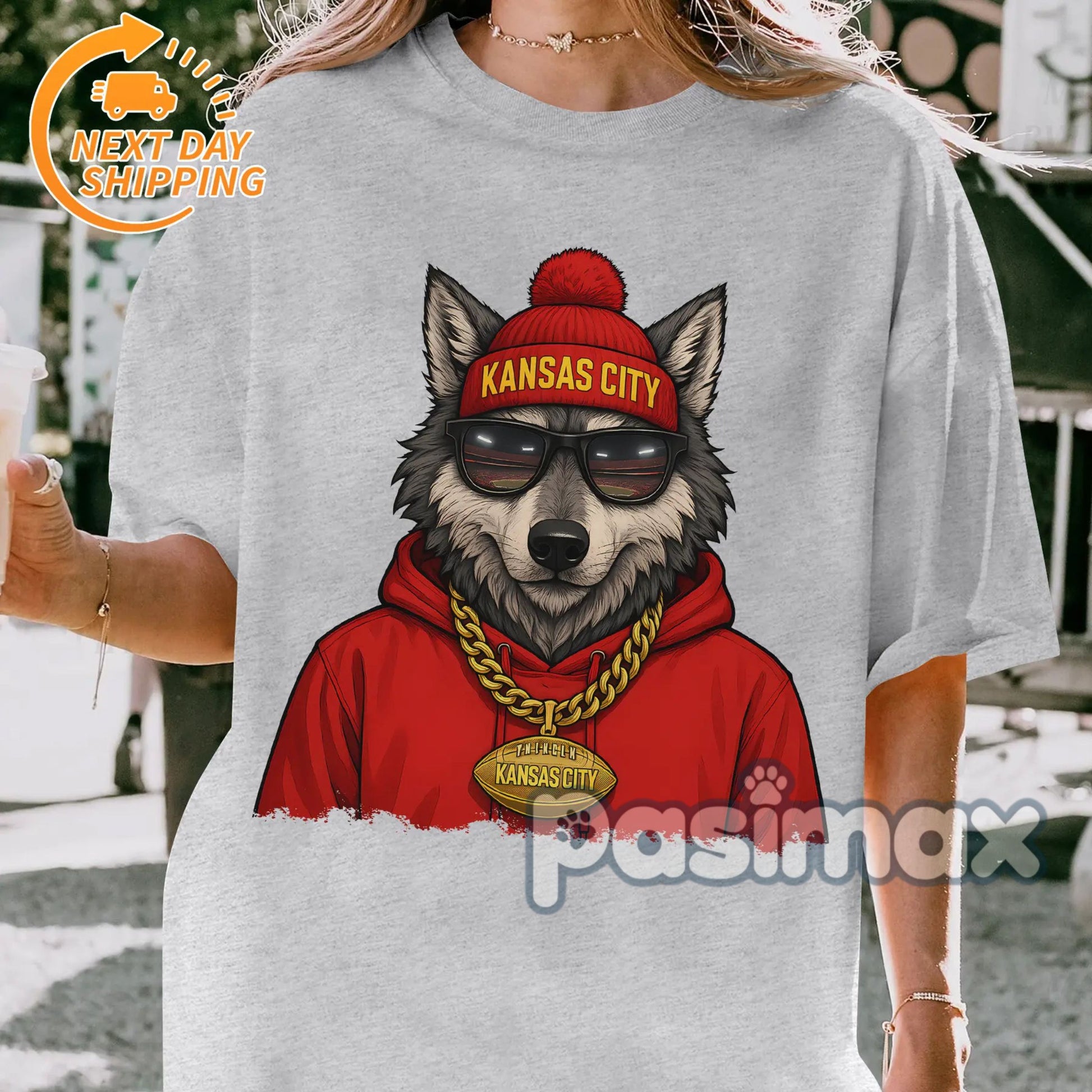 Kansas City Wolf T-Shirt - Urban Animal Graphic Tee, Local City Apparel-Pasimax
