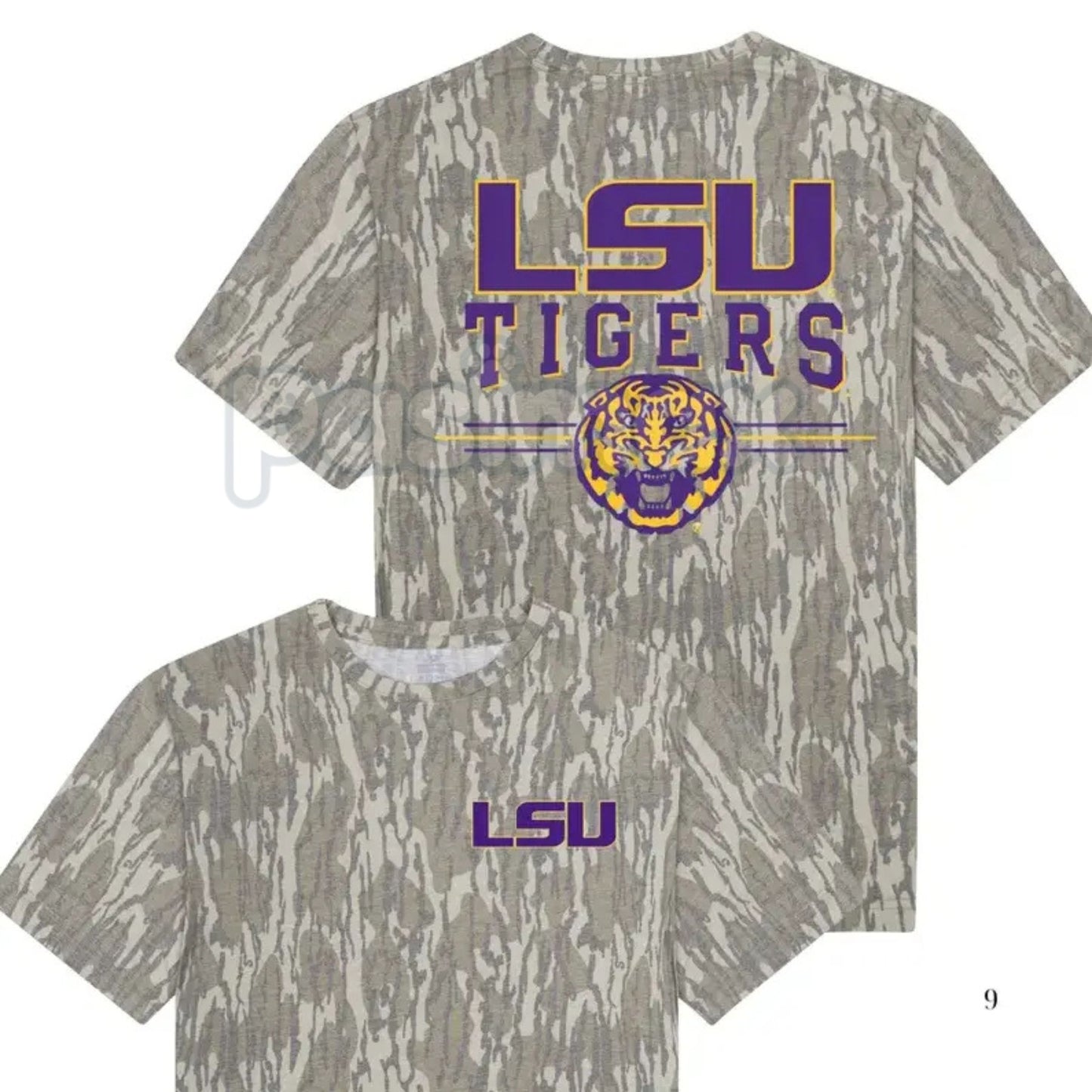 LSU Tigers Camo T-Shirt - Mossy Oak Original Bottomland Tee, Unisex College Fan Apparel-Pasimax