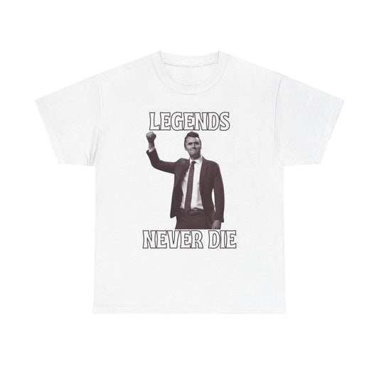 "Legends Charlie Kirk" T-Shirt - Unisex Heavy Cotton Tee, Political Figure Apparel-Pasimax