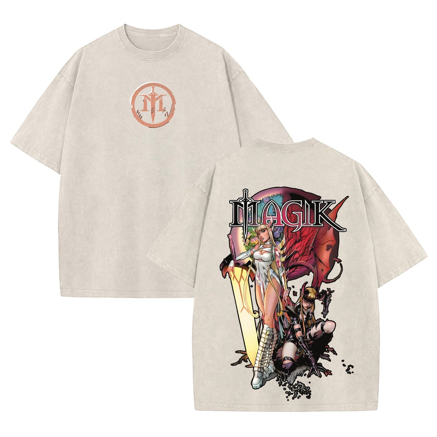 Magik Retro Vintage Comic Wash Tee – Marvel X-Men Mutant T-Shirt for Comic Fans-Pasimax