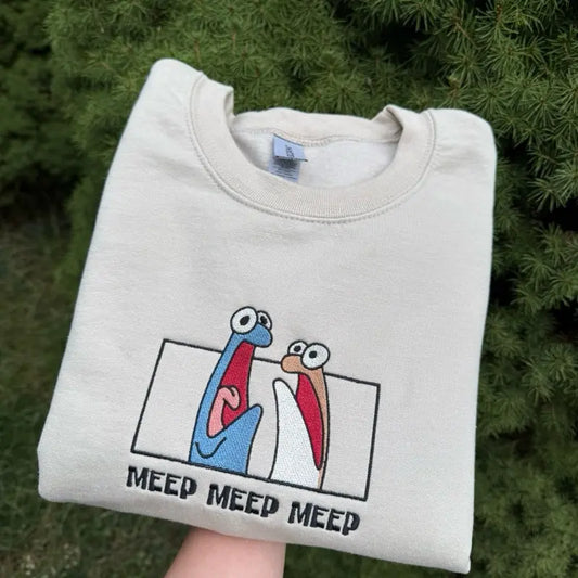 "Meep" Embroidered Unisex Sweatshirt – Minimalist Crewneck-Pasimax