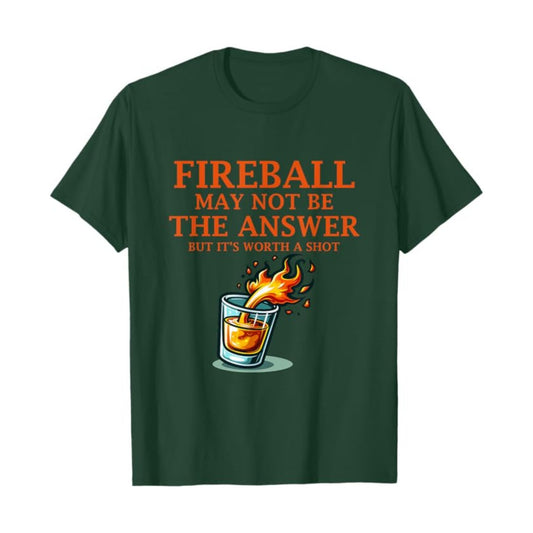 Men's "Fireball & Whiskey" Graphic Tee - Bold Casual Wear, Stylish Slim Fit-Pasimax