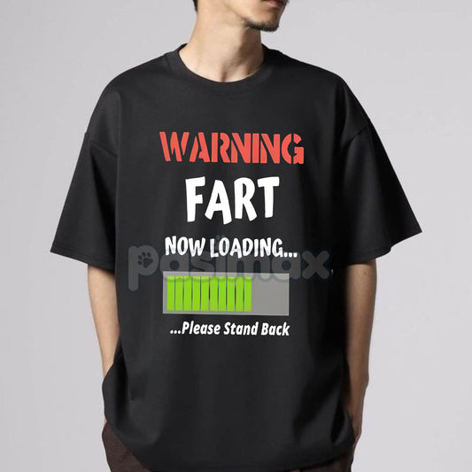 Men's Funny "Fart Now Loading" Graphic T-Shirt - 100% Cotton Comfortable Crew Neck, Durable Streetwear Tee-Pasimax