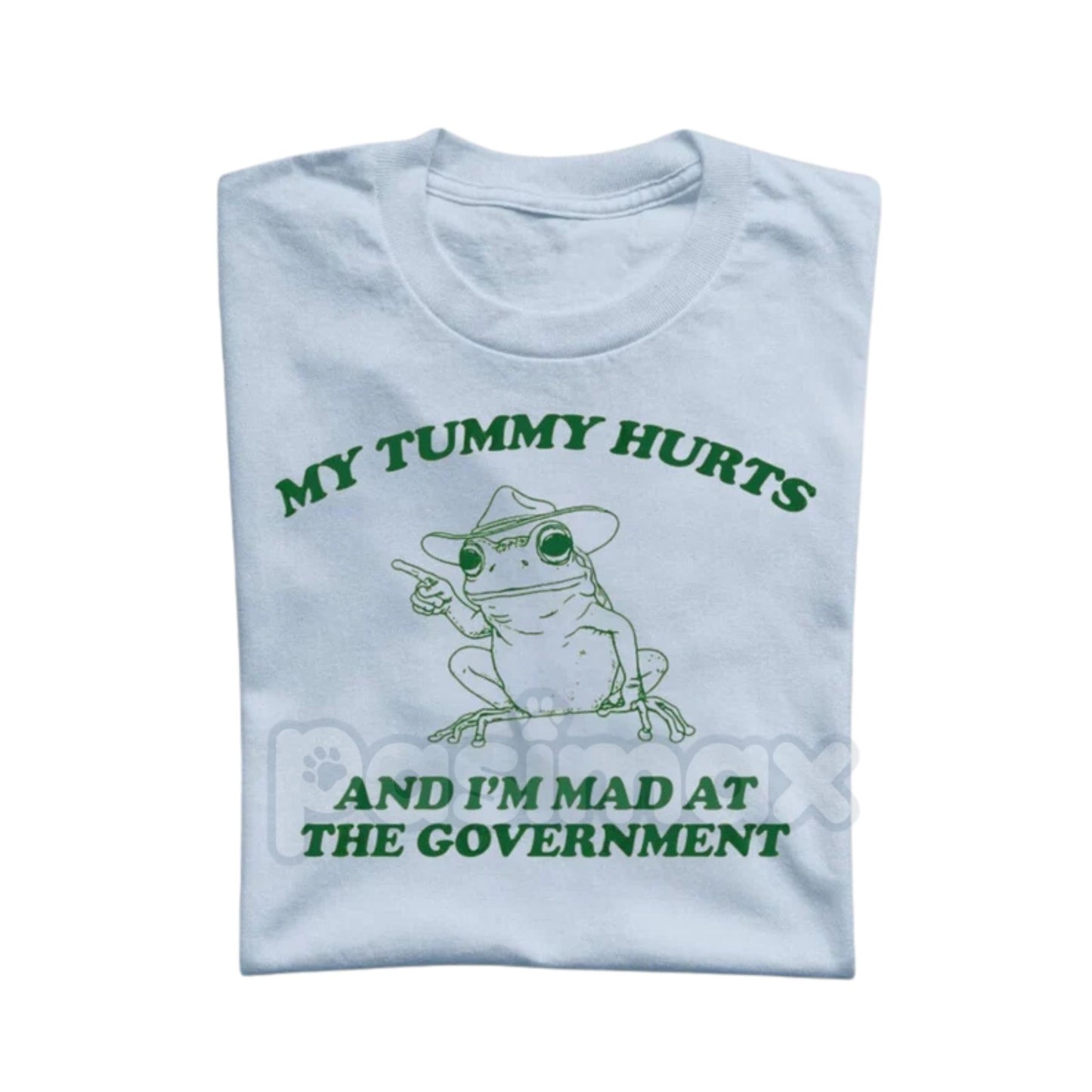 "My Tummy Hurts And I'M Mad At The Government" T-Shirt - Funny Political Protest Meme Tee, Unisex Sarcastic Slogan Shirt, Existential Humor Apparel-Pasimax